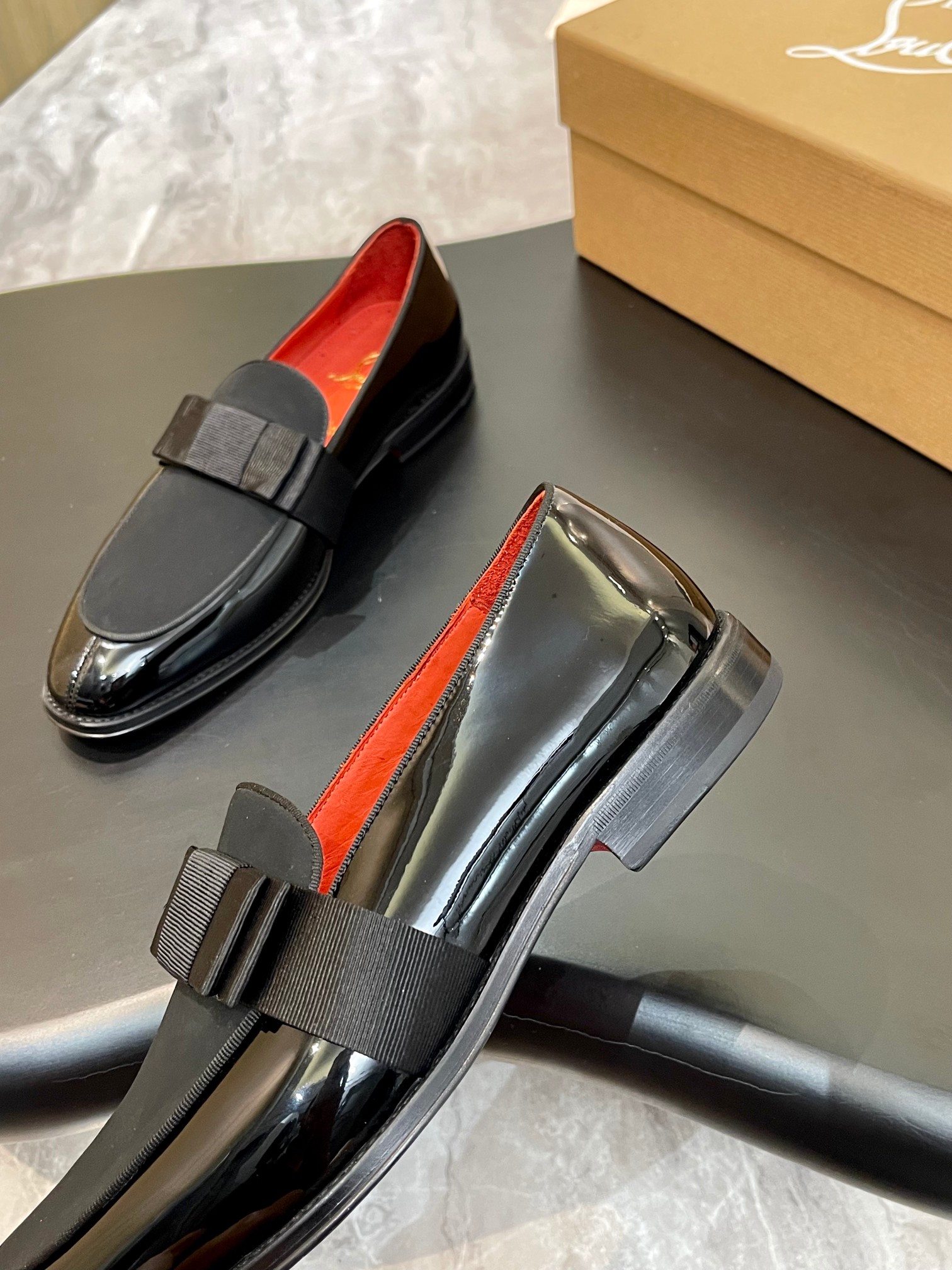 Christian Louboutin Style Red Leather Men's Shoes style reference detail image 7 from source 782834