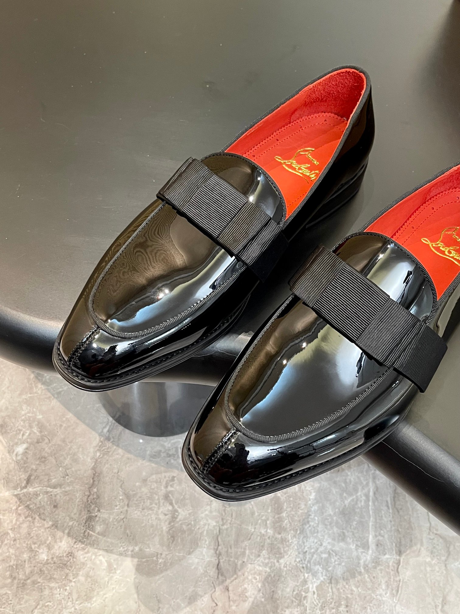 Christian Louboutin Style Red Leather Men's Shoes style reference detail image 6 from source 782832