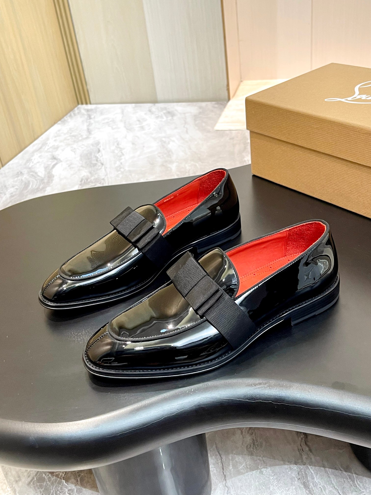 Christian Louboutin Style Red Leather Men's Shoes style reference detail image 3 from source 782832
