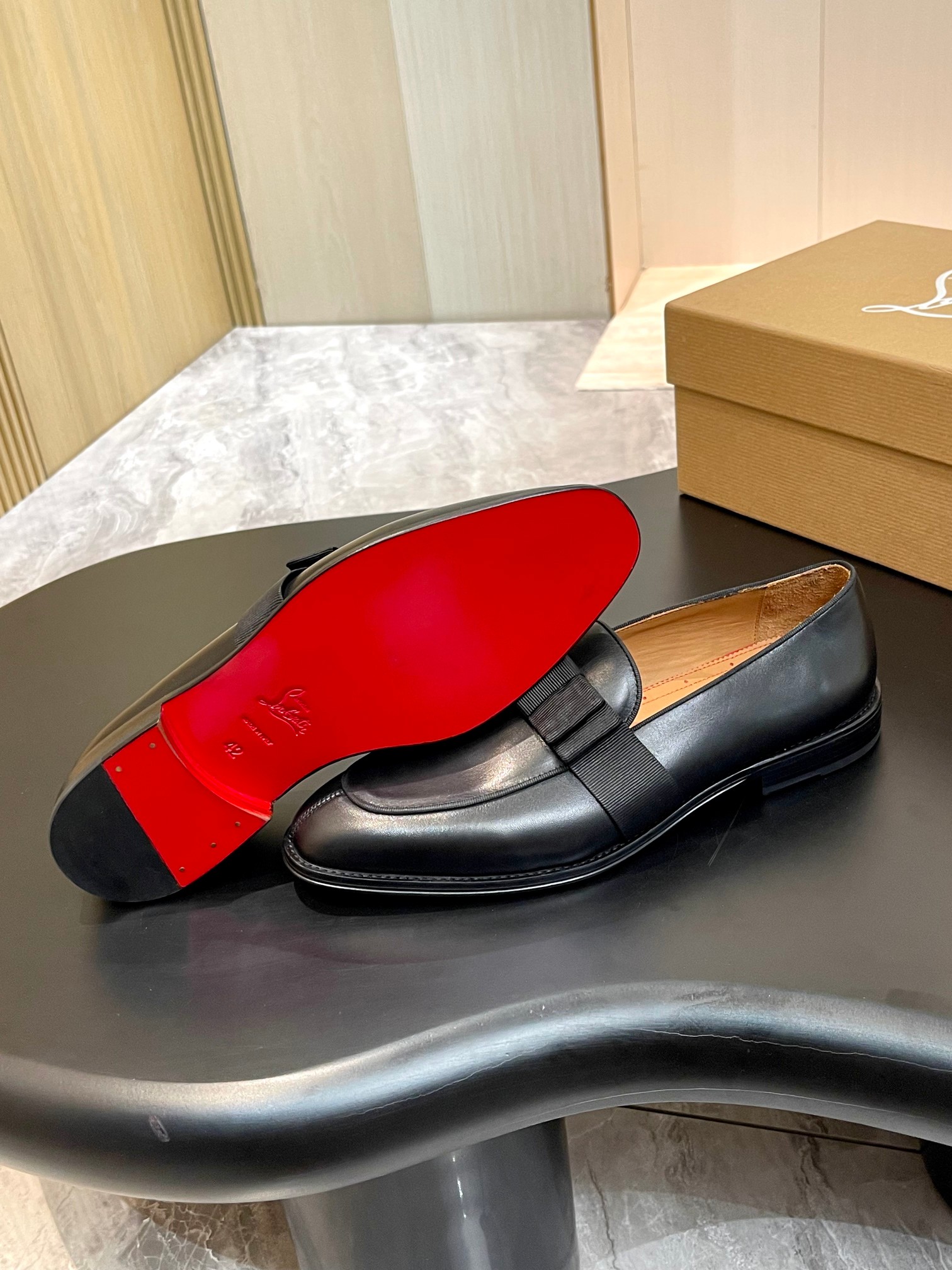 Christian Louboutin Style Red Leather Men's Shoes style reference detail image 9 from source 782833