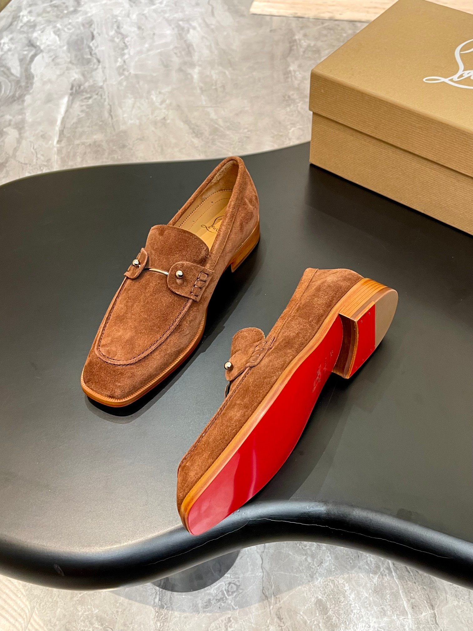 Christian Louboutin Style Red Leather Men's Shoes style reference detail image 5 from source 782856