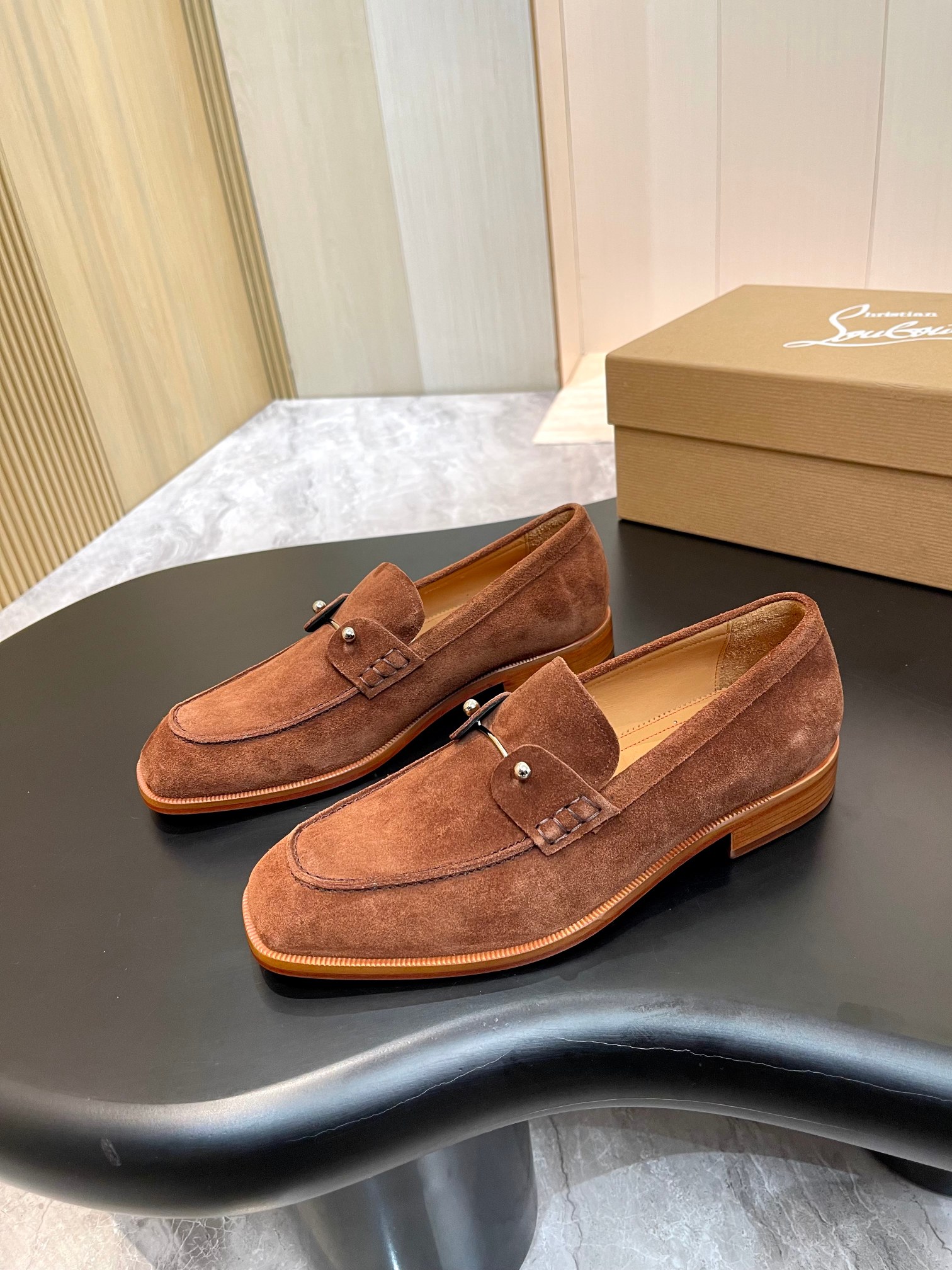 Christian Louboutin Style Red Leather Men's Shoes style reference detail image 3 from source 782856