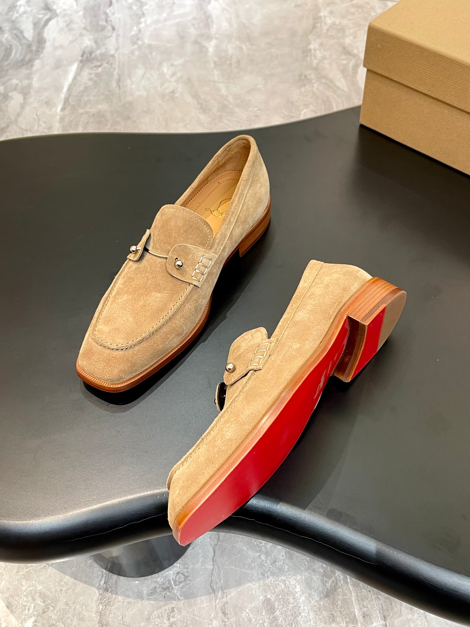 Christian Louboutin Style Red Leather Men's Shoes style reference detail image 5 from source 782853