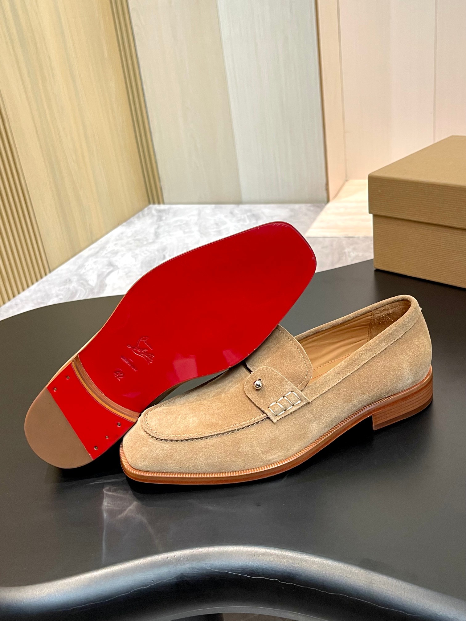 Christian Louboutin Style Red Leather Men's Shoes style reference detail image 9 from source 782853