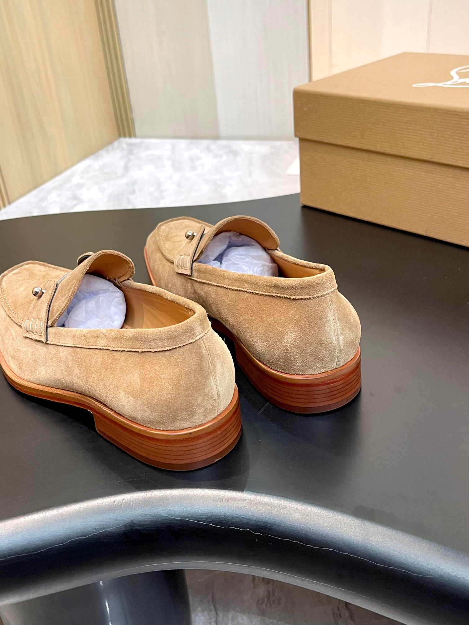 Christian Louboutin Style Red Leather Men's Shoes style reference detail image 8 from source 782853