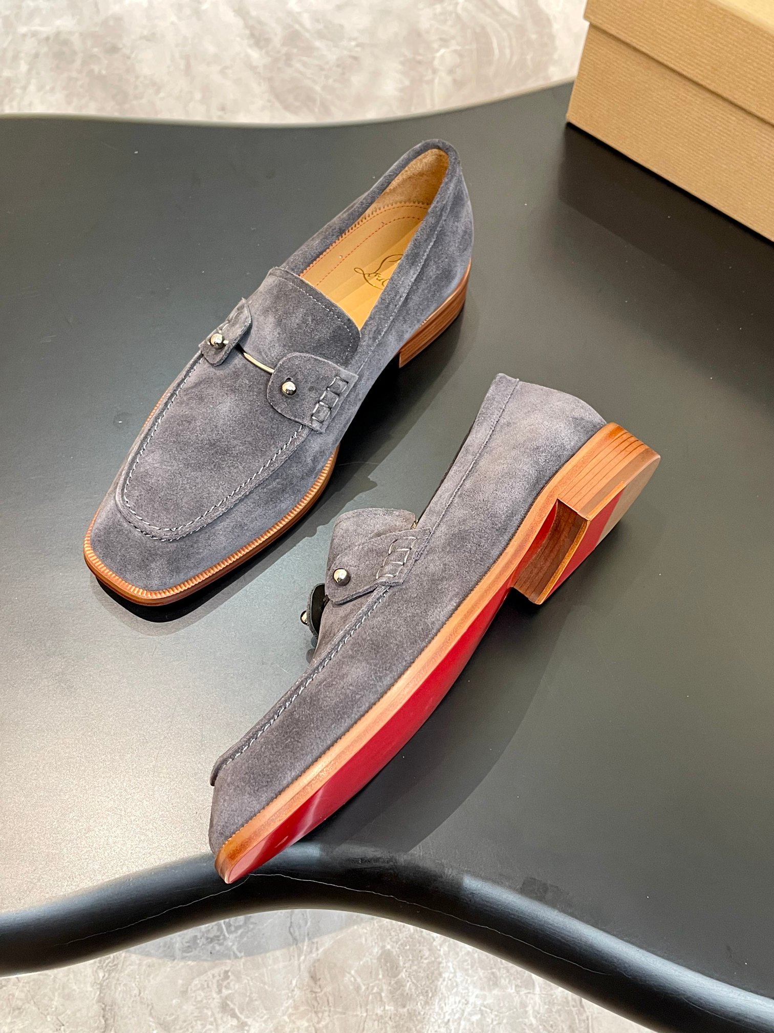 Christian Louboutin Style Red Leather Men's Shoes style reference detail image 5 from source 782847