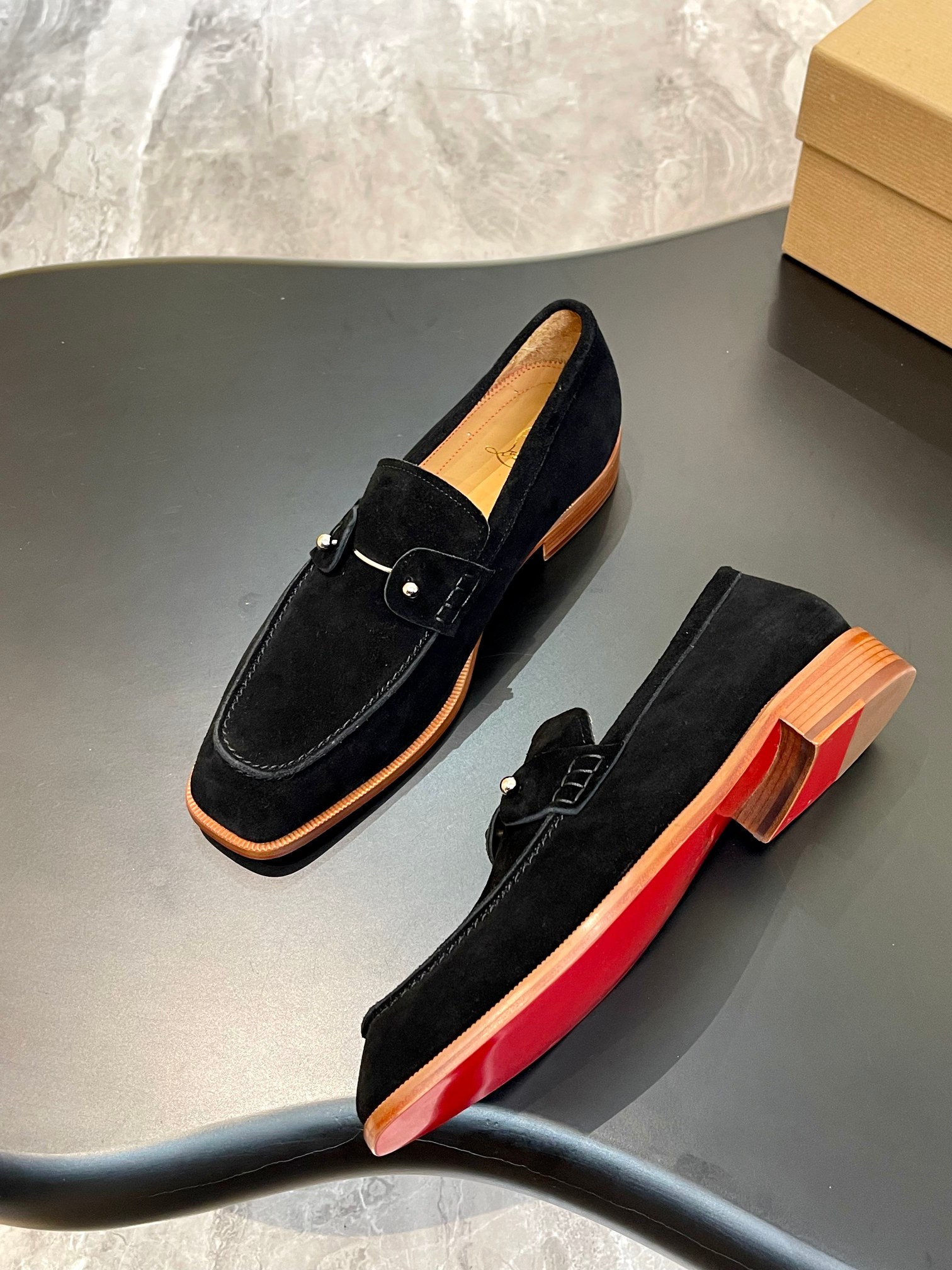 Christian Louboutin Style Red Leather Men's Shoes style reference detail image 5 from source 782837