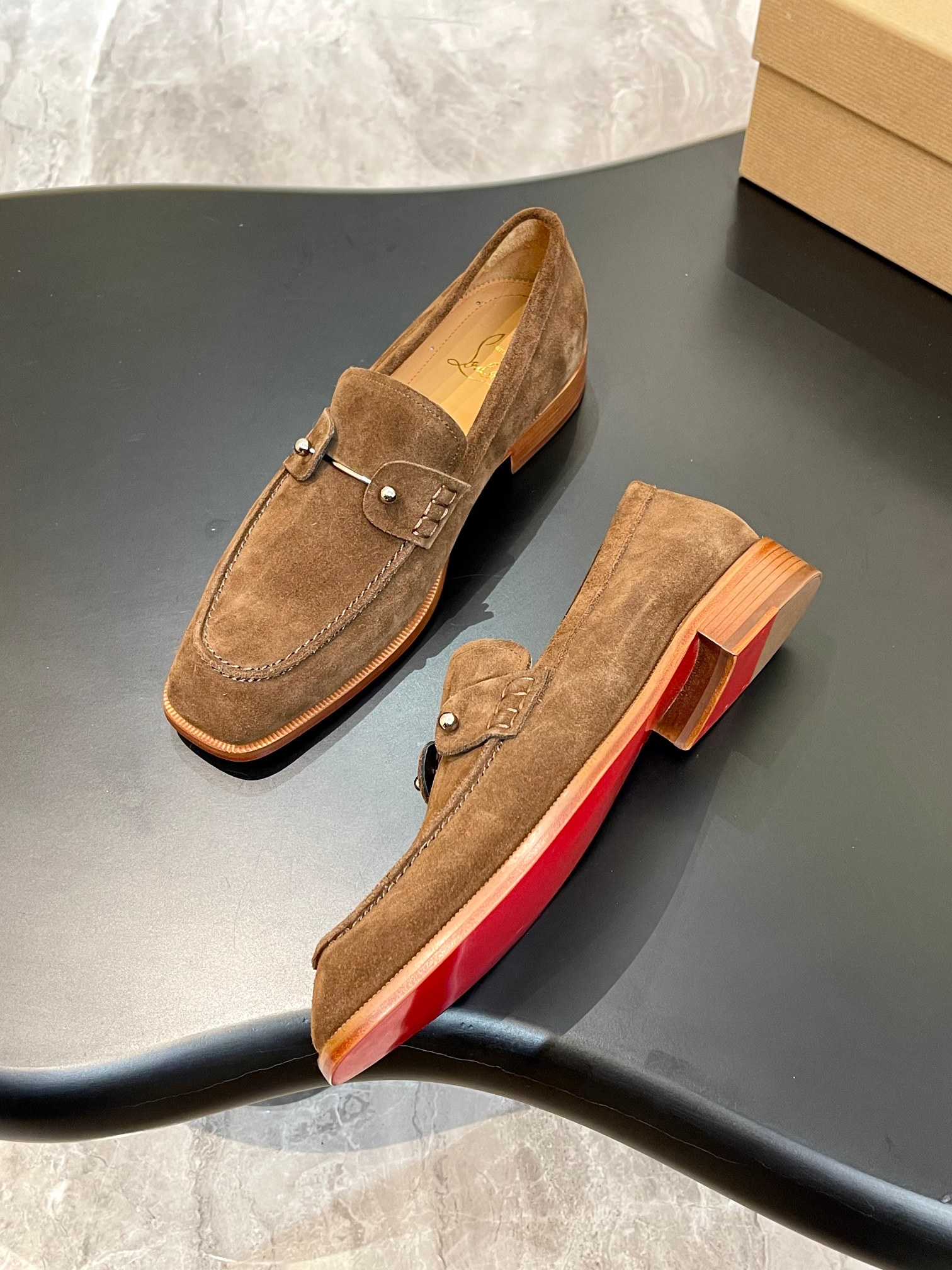 Christian Louboutin Style Red Leather Men's Shoes style reference detail image 5 from source 782840