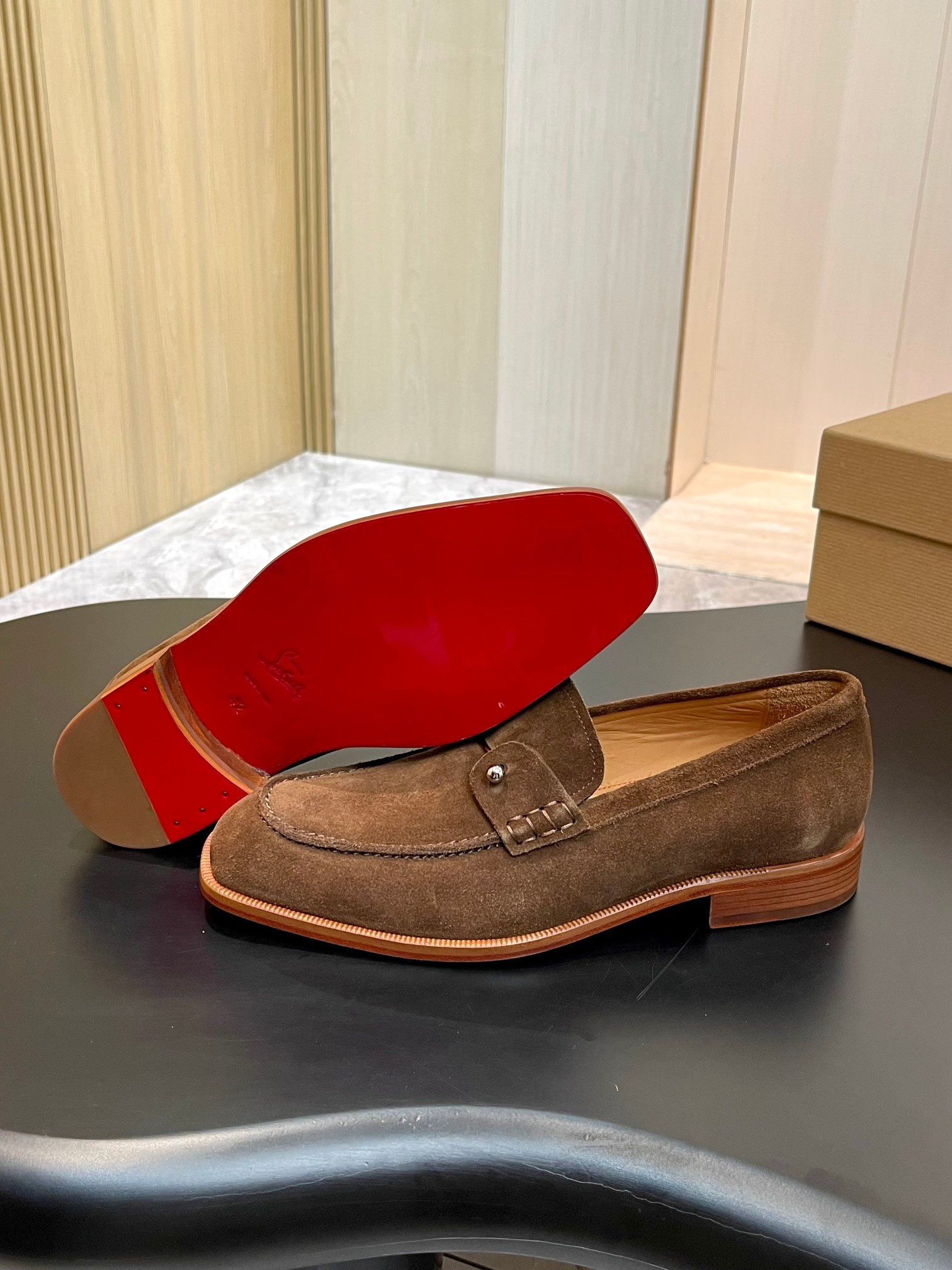 Christian Louboutin Style Red Leather Men's Shoes style reference detail image 9 from source 782840
