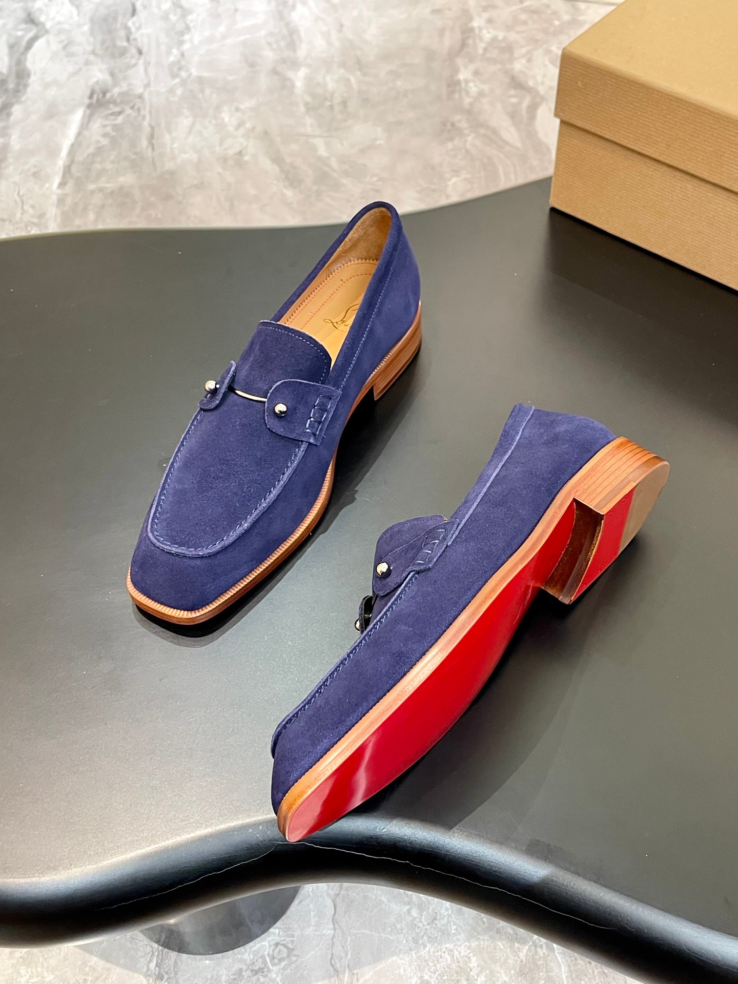 Christian Louboutin Style Red Leather Men's Shoes style reference detail image 5 from source 782846