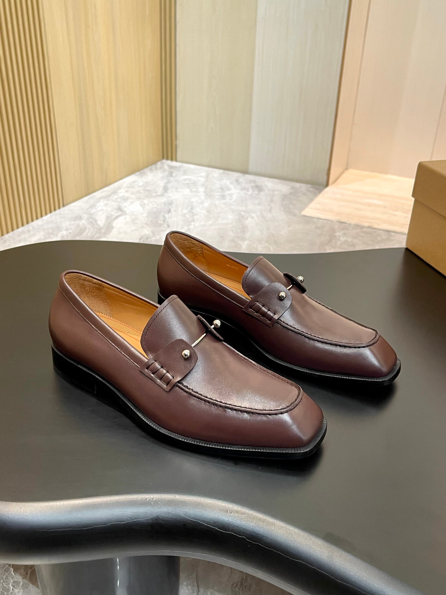 Christian Louboutin Style Red Leather Men's Shoes style reference detail image 4 from source 782839