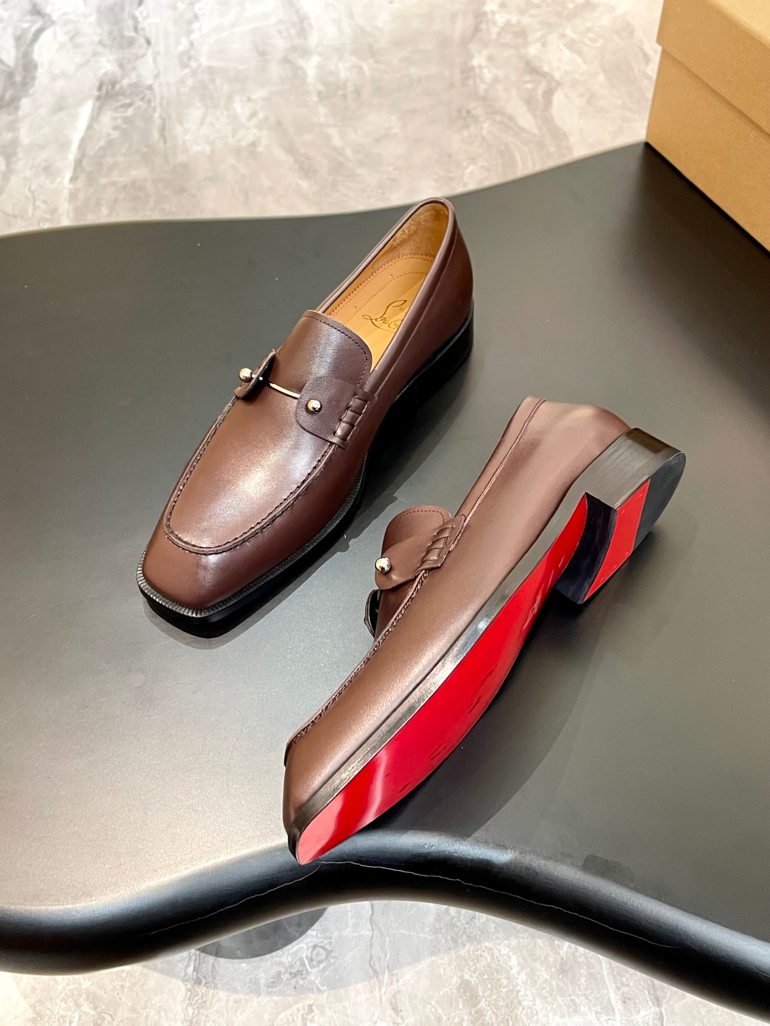 Christian Louboutin Style Red Leather Men's Shoes style reference detail image 5 from source 782839