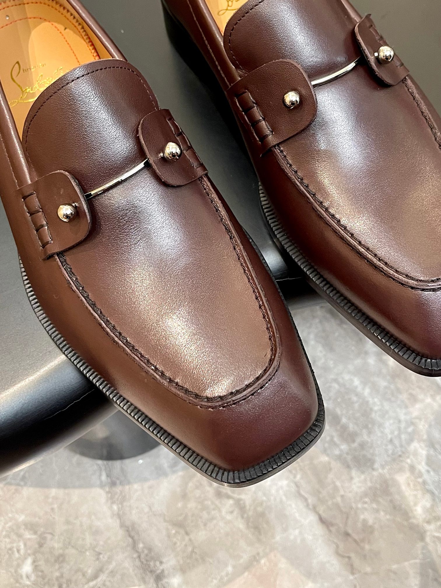 Christian Louboutin Style Red Leather Men's Shoes style reference detail image 6 from source 782839