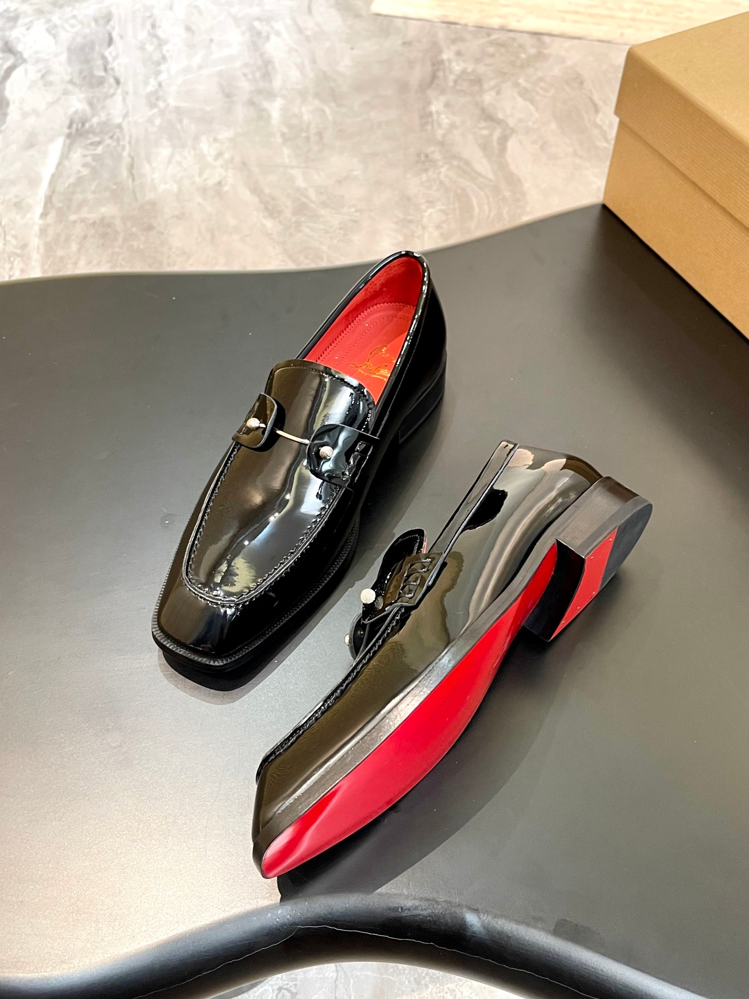 Christian Louboutin Style Red Leather Men's Shoes style reference detail image 5 from source 782855