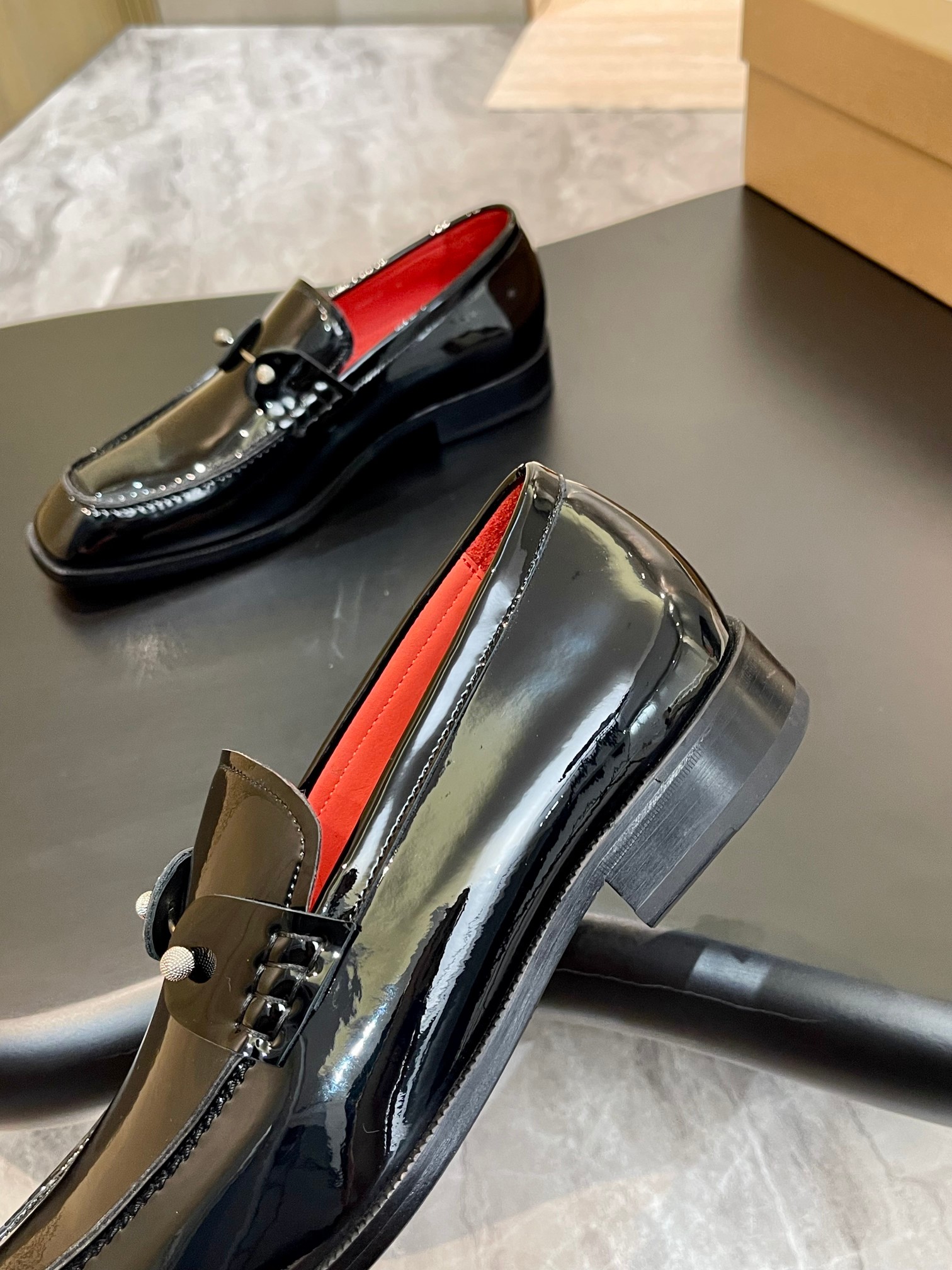 Christian Louboutin Style Red Leather Men's Shoes style reference detail image 7 from source 782855