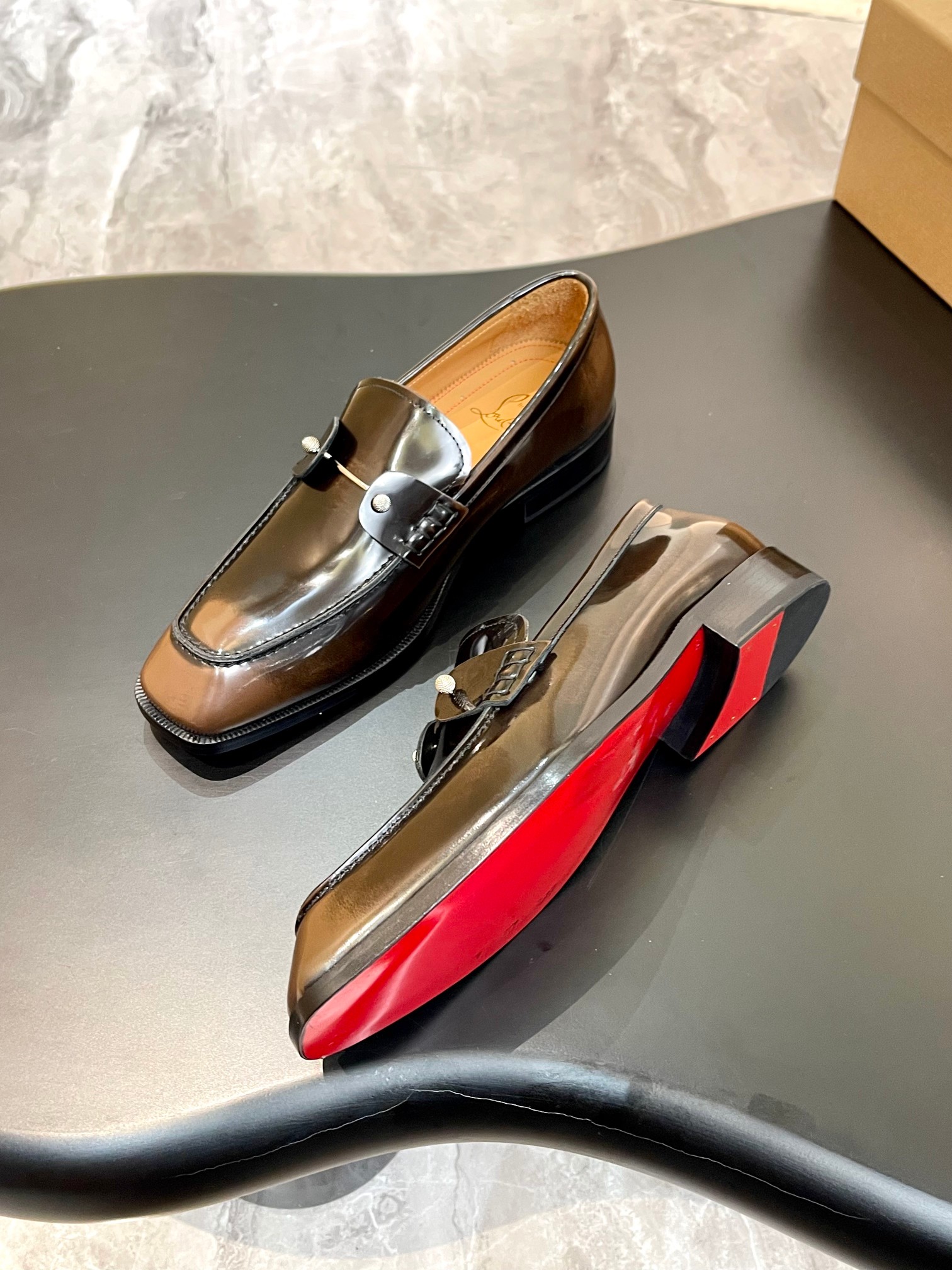 Christian Louboutin Style Red Leather Men's Shoes style reference detail image 5 from source 782854