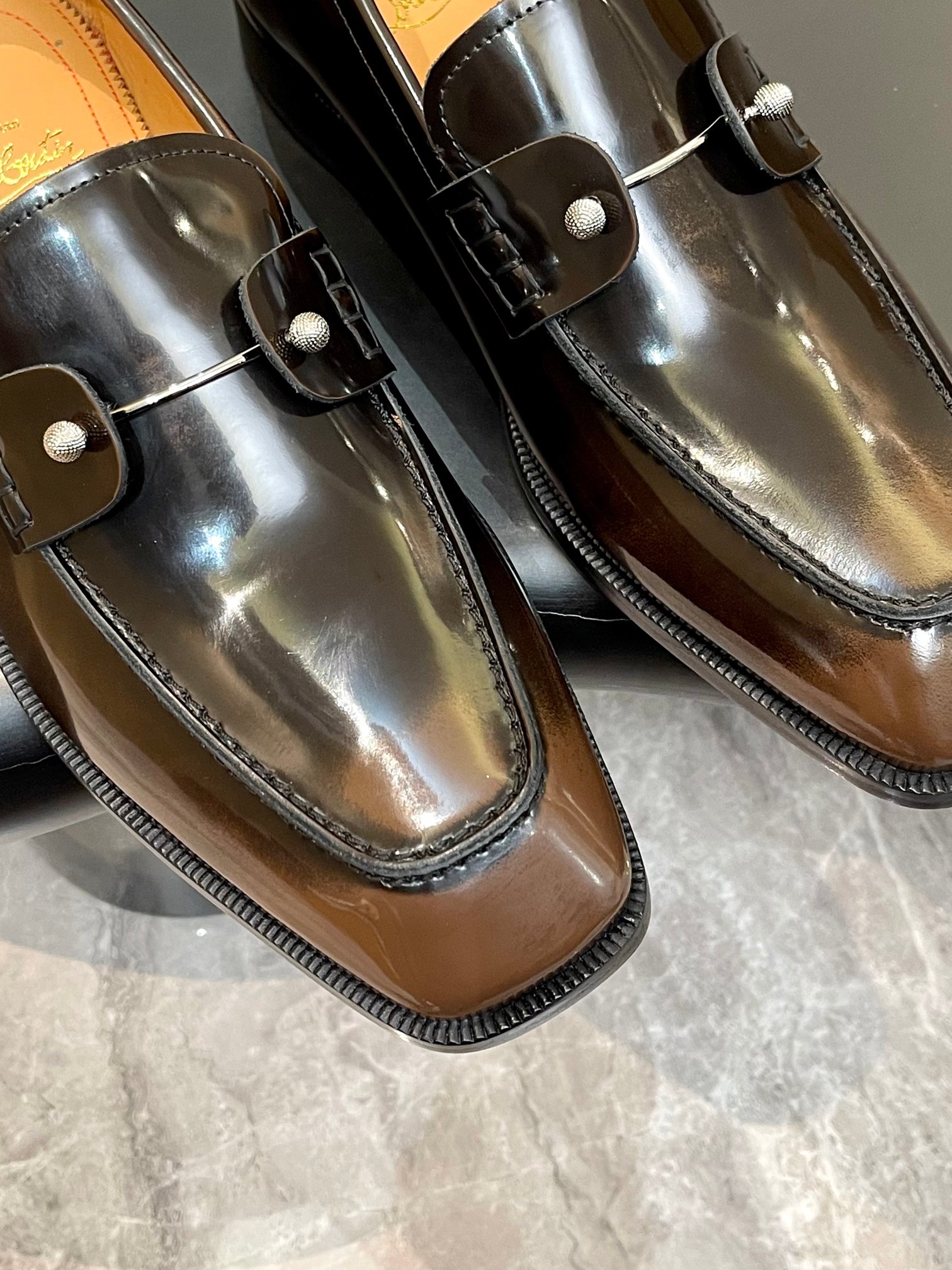 Christian Louboutin Style Red Leather Men's Shoes style reference detail image 6 from source 782854