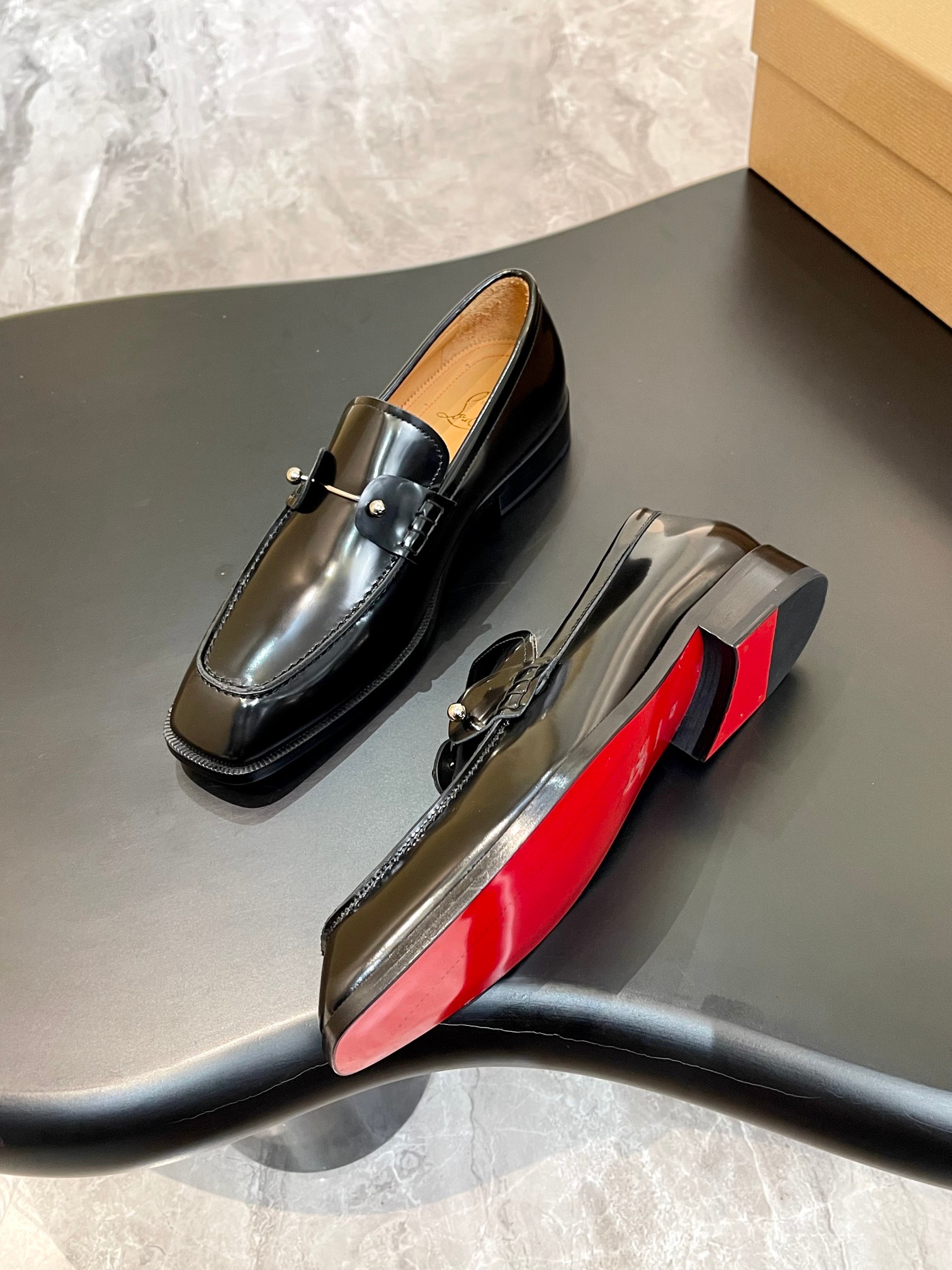 Christian Louboutin Style Red Leather Men's Shoes style reference detail image 5 from source 782844