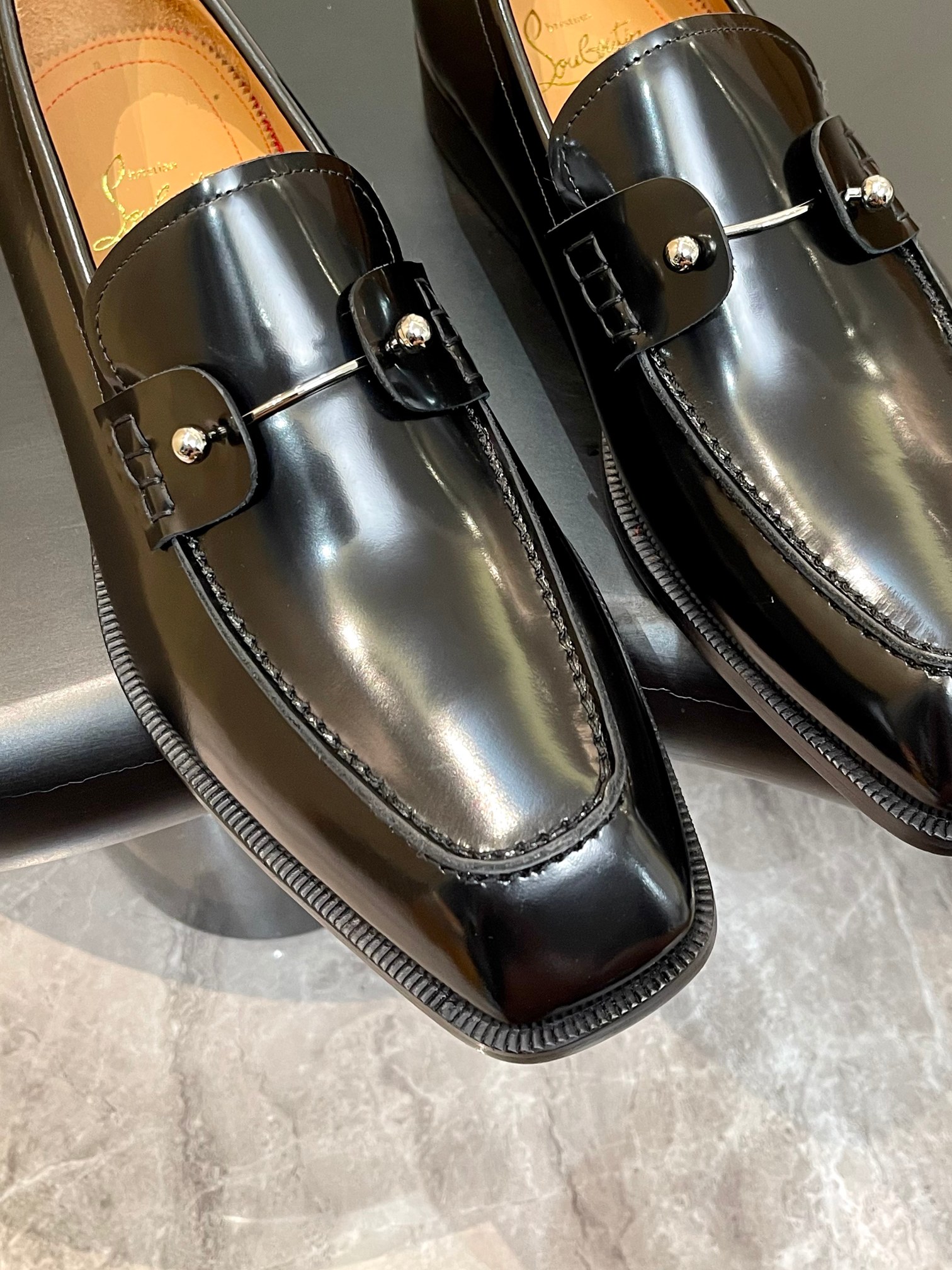 Christian Louboutin Style Red Leather Men's Shoes style reference detail image 6 from source 782844
