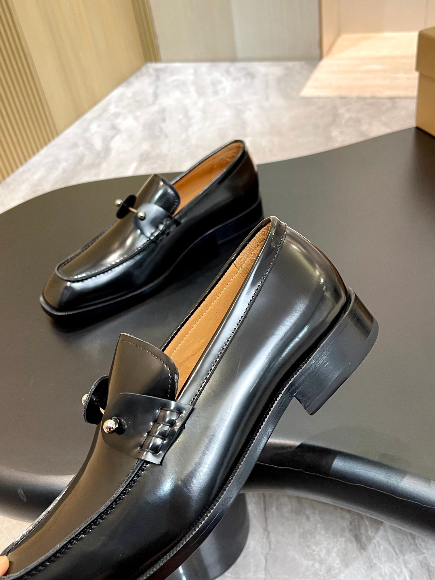 Christian Louboutin Style Red Leather Men's Shoes style reference detail image 7 from source 782844