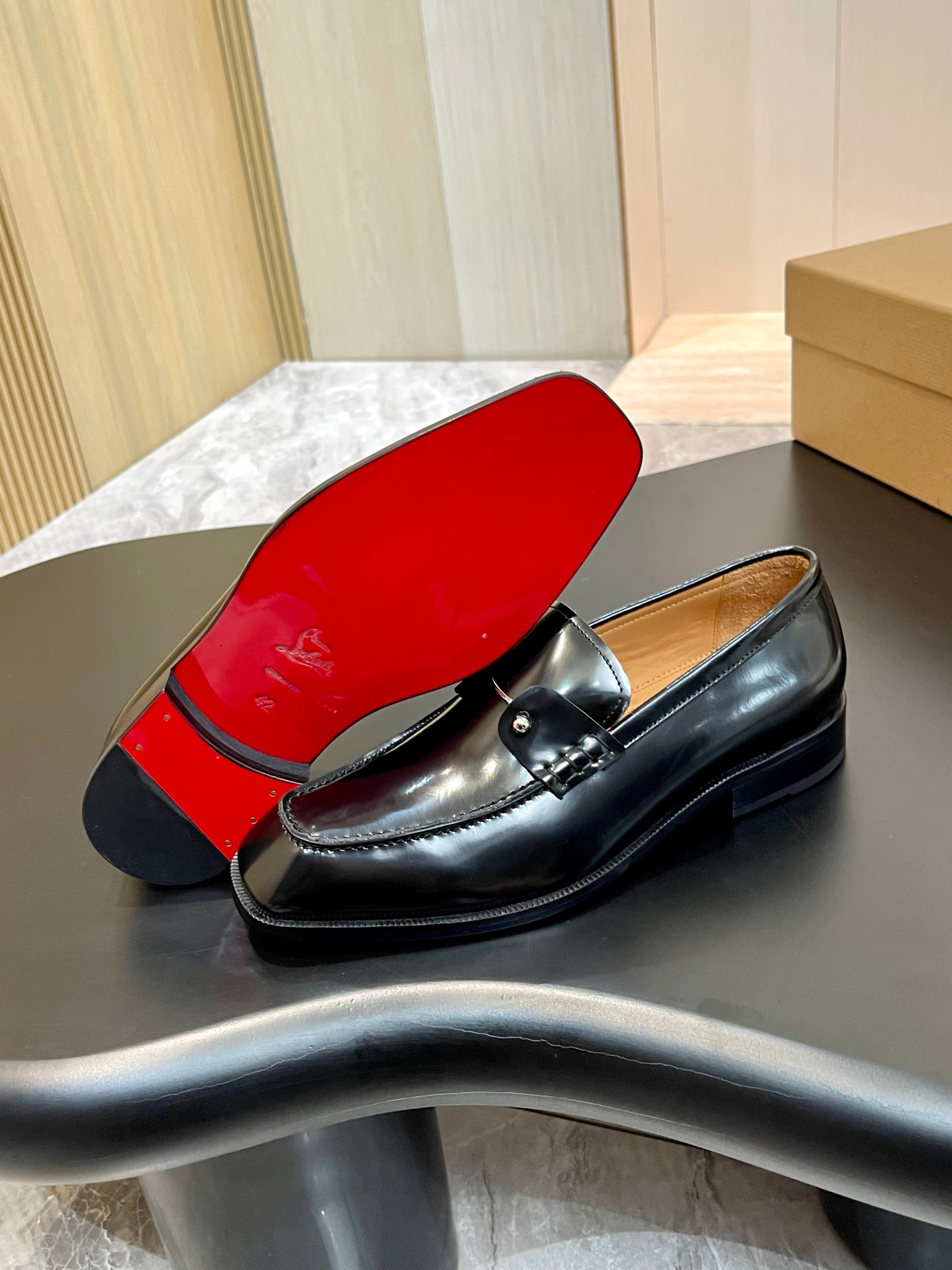 Christian Louboutin Style Red Leather Men's Shoes style reference detail image 9 from source 782844