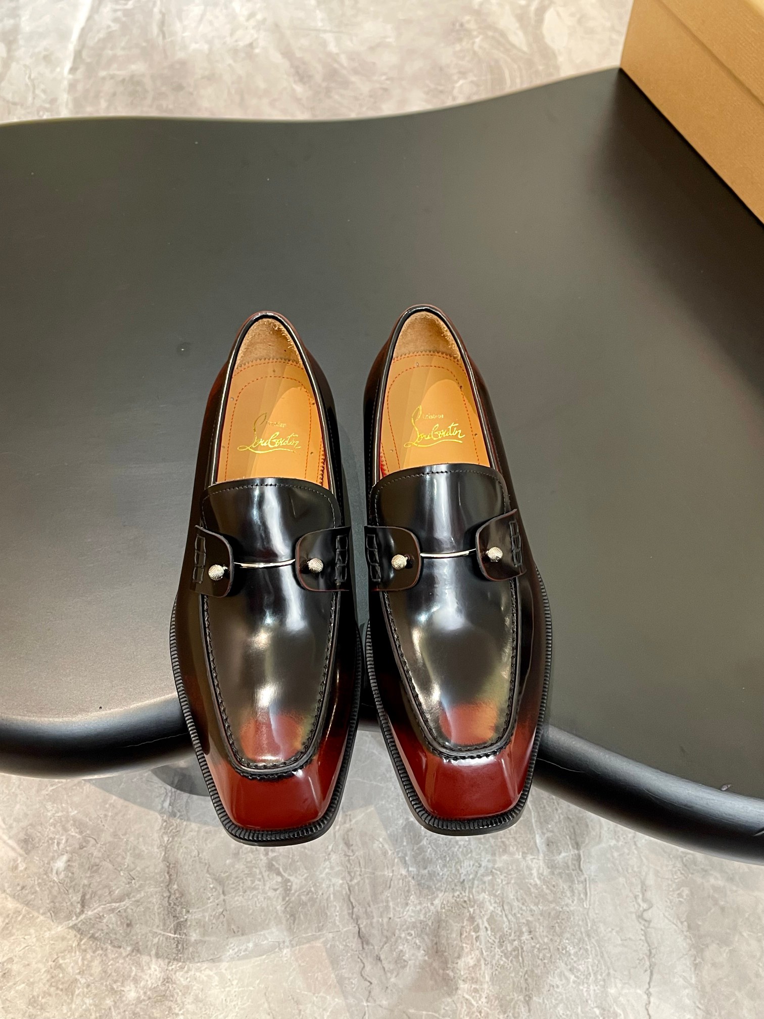 Christian Louboutin（cl男） Style Red Leather Men's Shoes Lookbook Reference image 1