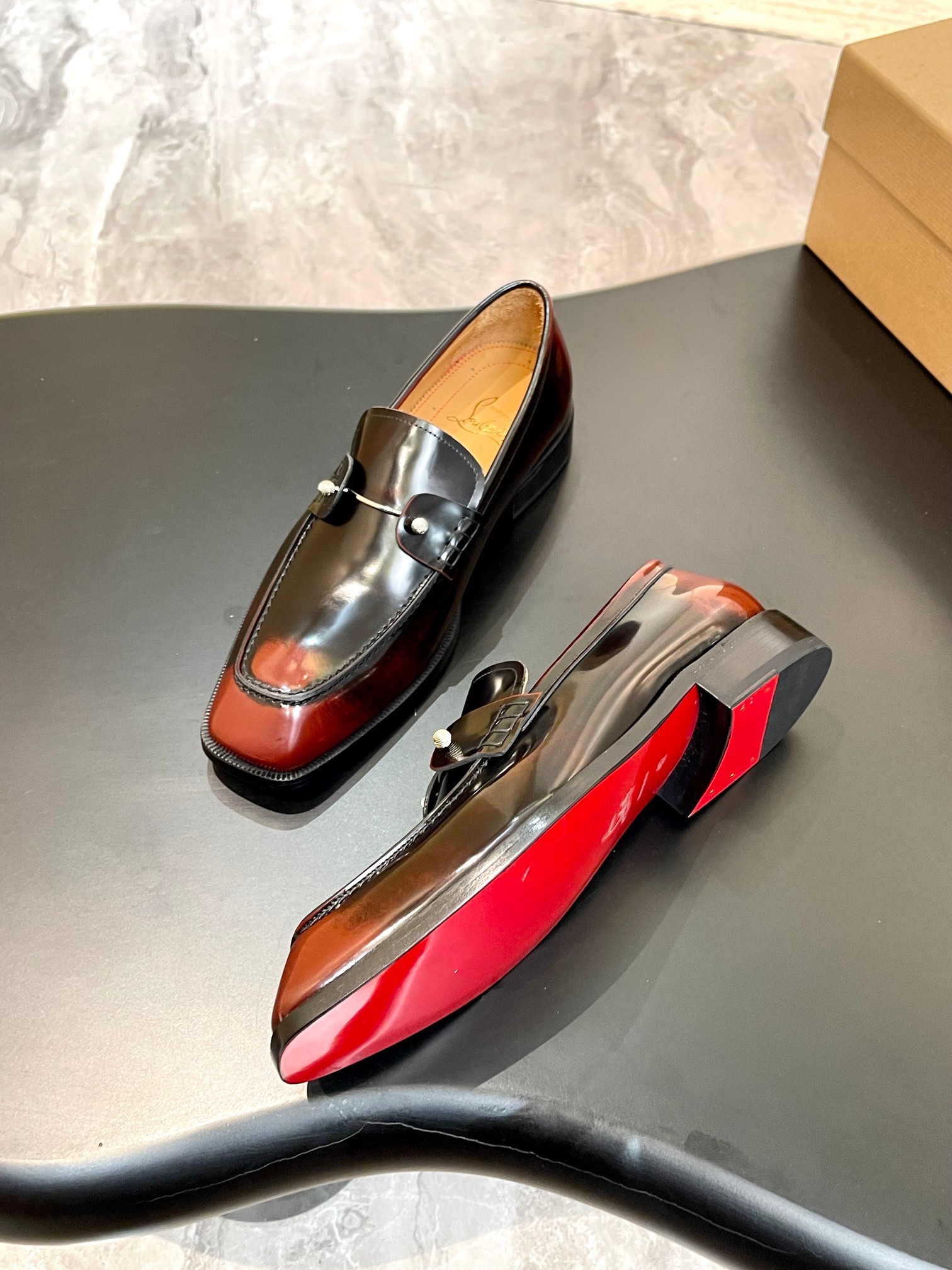 Christian Louboutin Style Red Leather Men's Shoes style reference detail image 5 from source 782857