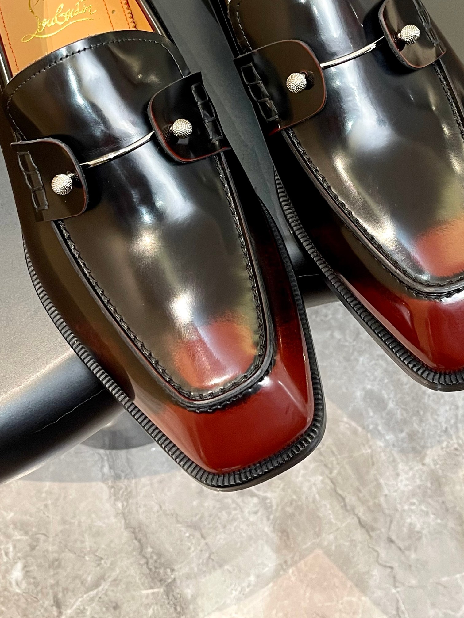 Christian Louboutin Style Red Leather Men's Shoes style reference detail image 6 from source 782857