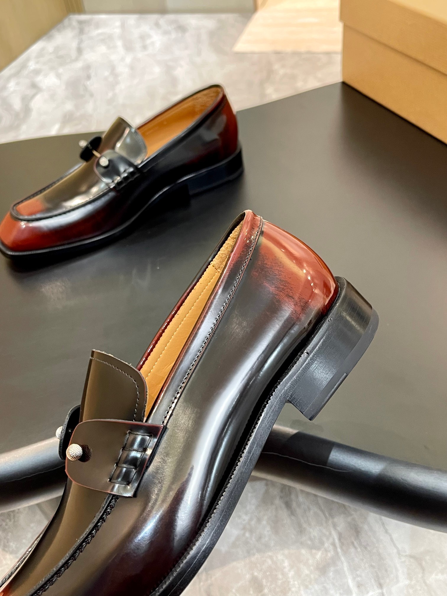 Christian Louboutin Style Red Leather Men's Shoes style reference detail image 7 from source 782857