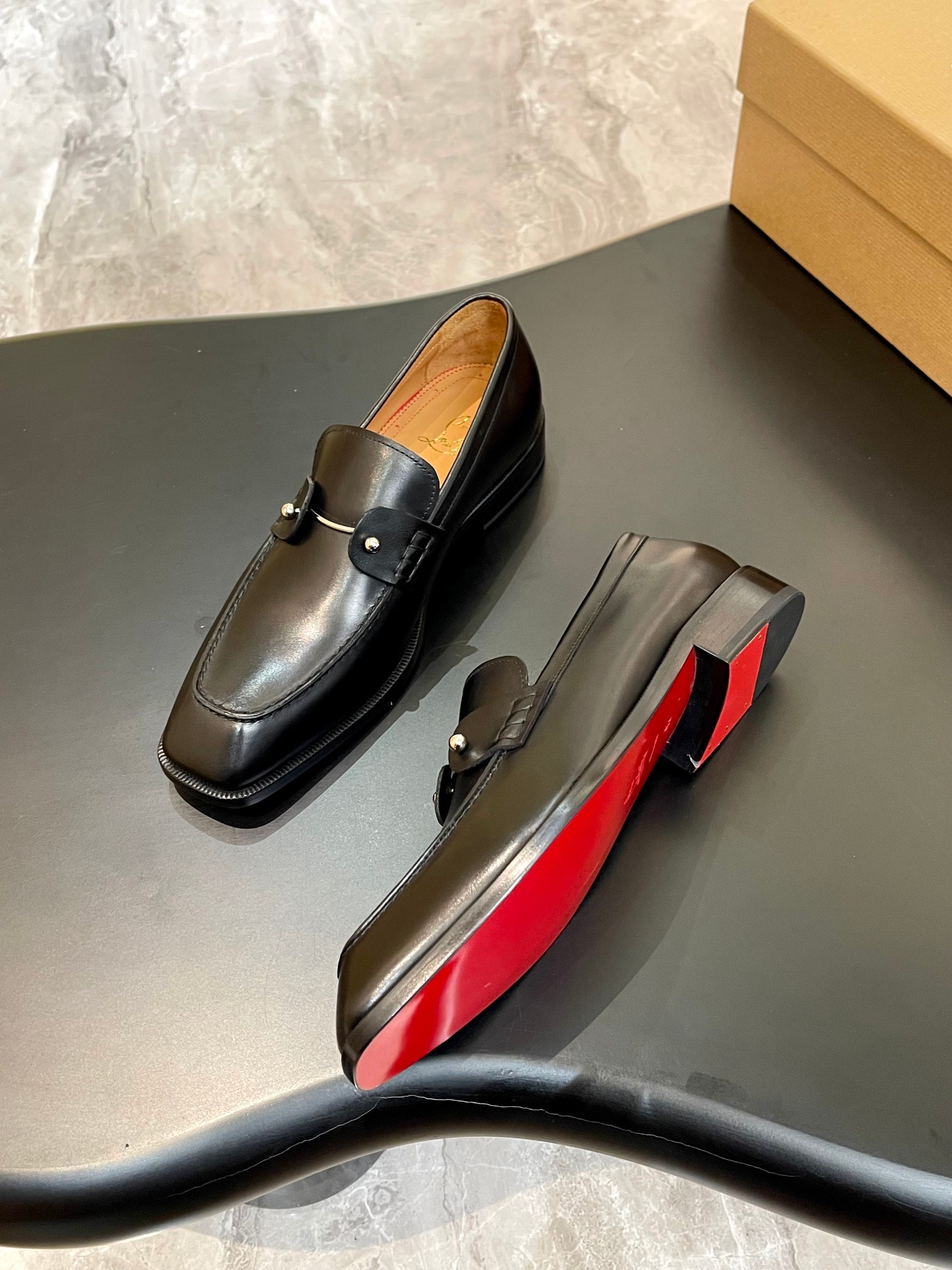 Christian Louboutin Style Red Leather Men's Shoes style reference detail image 5 from source 782845