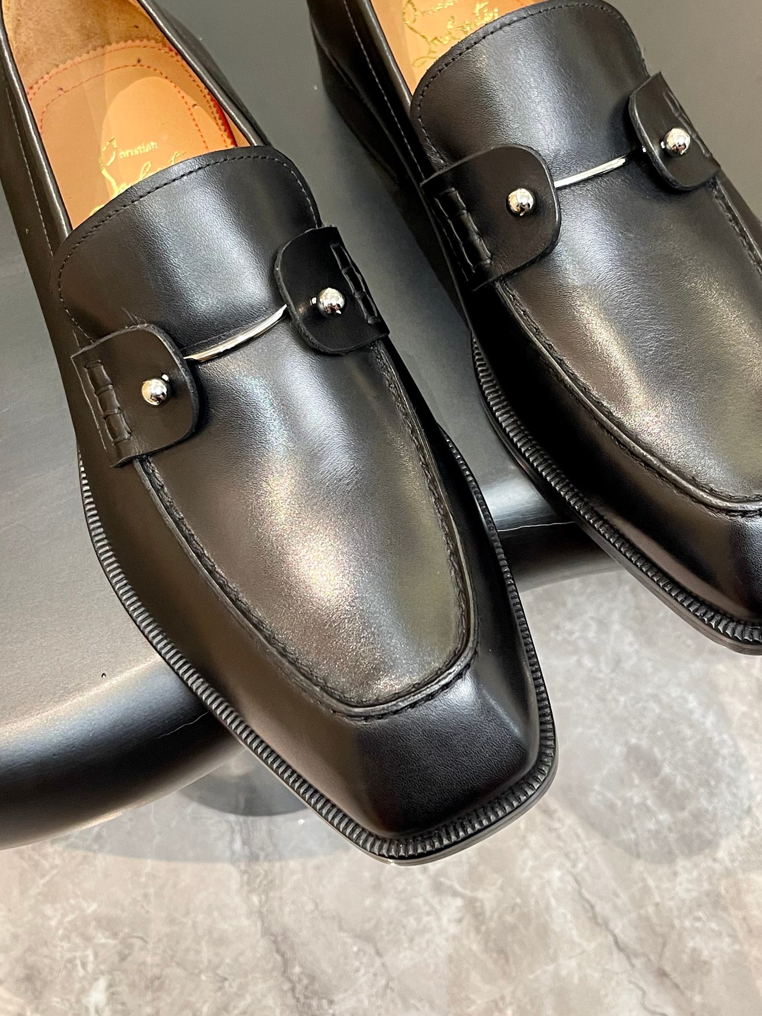 Christian Louboutin Style Red Leather Men's Shoes style reference detail image 6 from source 782845