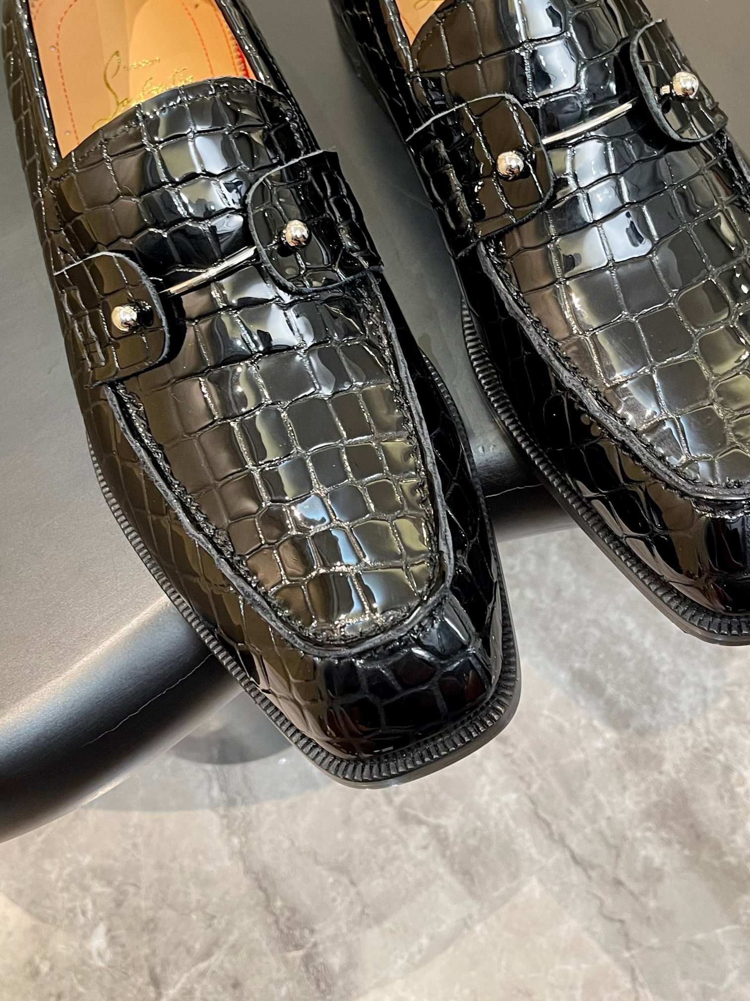 Christian Louboutin Style Red Leather Men's Shoes style reference detail image 6 from source 782841