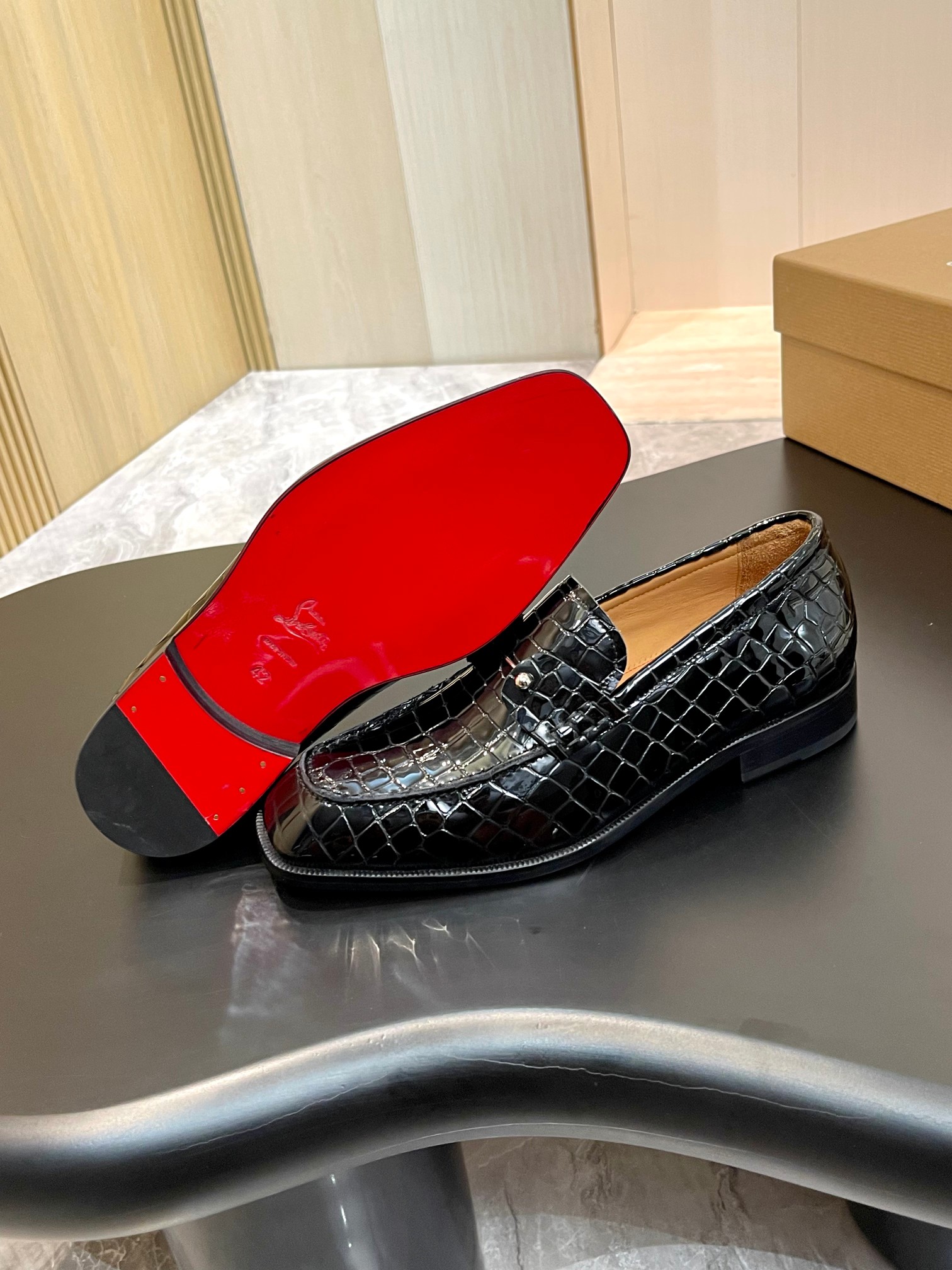 Christian Louboutin Style Red Leather Men's Shoes style reference detail image 9 from source 782841