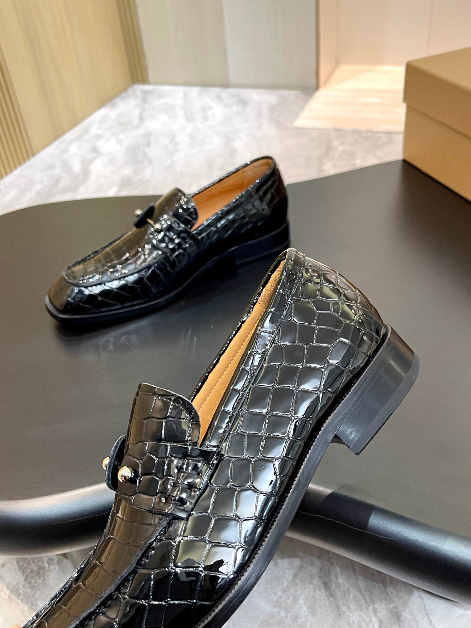 Christian Louboutin Style Red Leather Men's Shoes style reference detail image 7 from source 782841