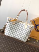 Louis Vuitton LV Neverfull Sacos Bolsas Cor de damasco Ouro Vermelho Branco Amarelo Damier Ebene Canvas Couro vaca Tecido Vintage N41359 1 Louis Vuitton LV Neverfull Sacos Bolsas Cor de damasco Ouro Vermelho Branco Amarelo Damier Ebene Canvas Couro vaca Tecido Vintage N41359