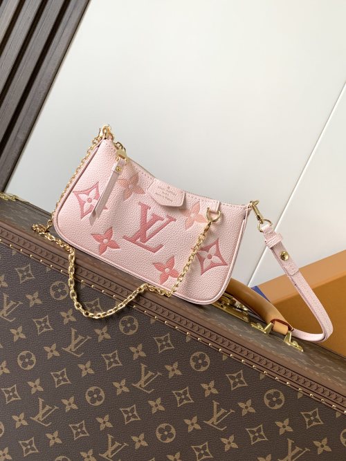Louis Vuitton Easy Pouch Pink Monogram Empreinte Leather Shoulder Bag 1 Louis Vuitton Easy Pouch Pink Monogram Empreinte Leather Shoulder Bag