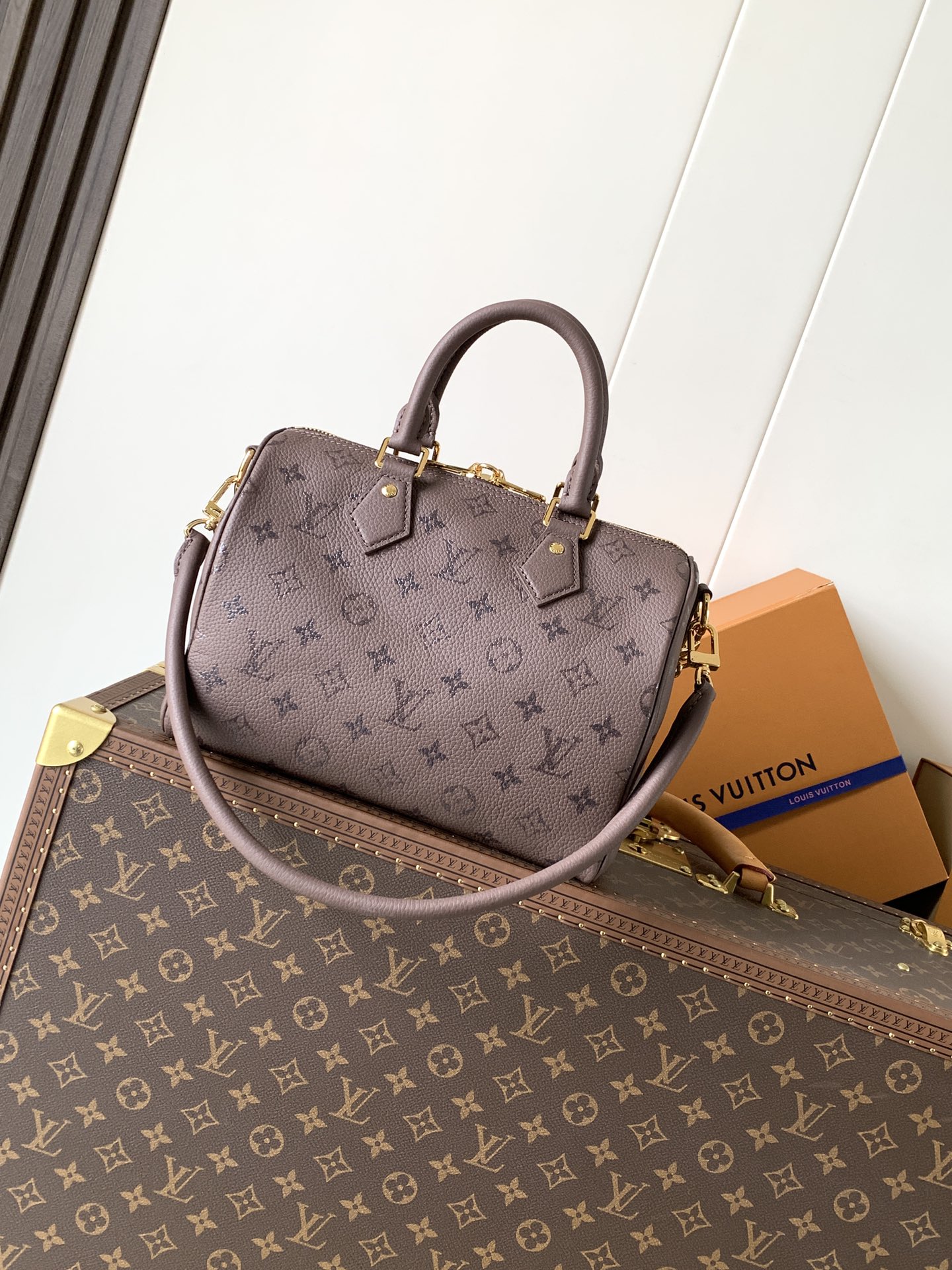 Louis Vuitton 本款 Speedy Bandoulière 25 手袋以牛皮革缔造抱枕般的柔软触感
