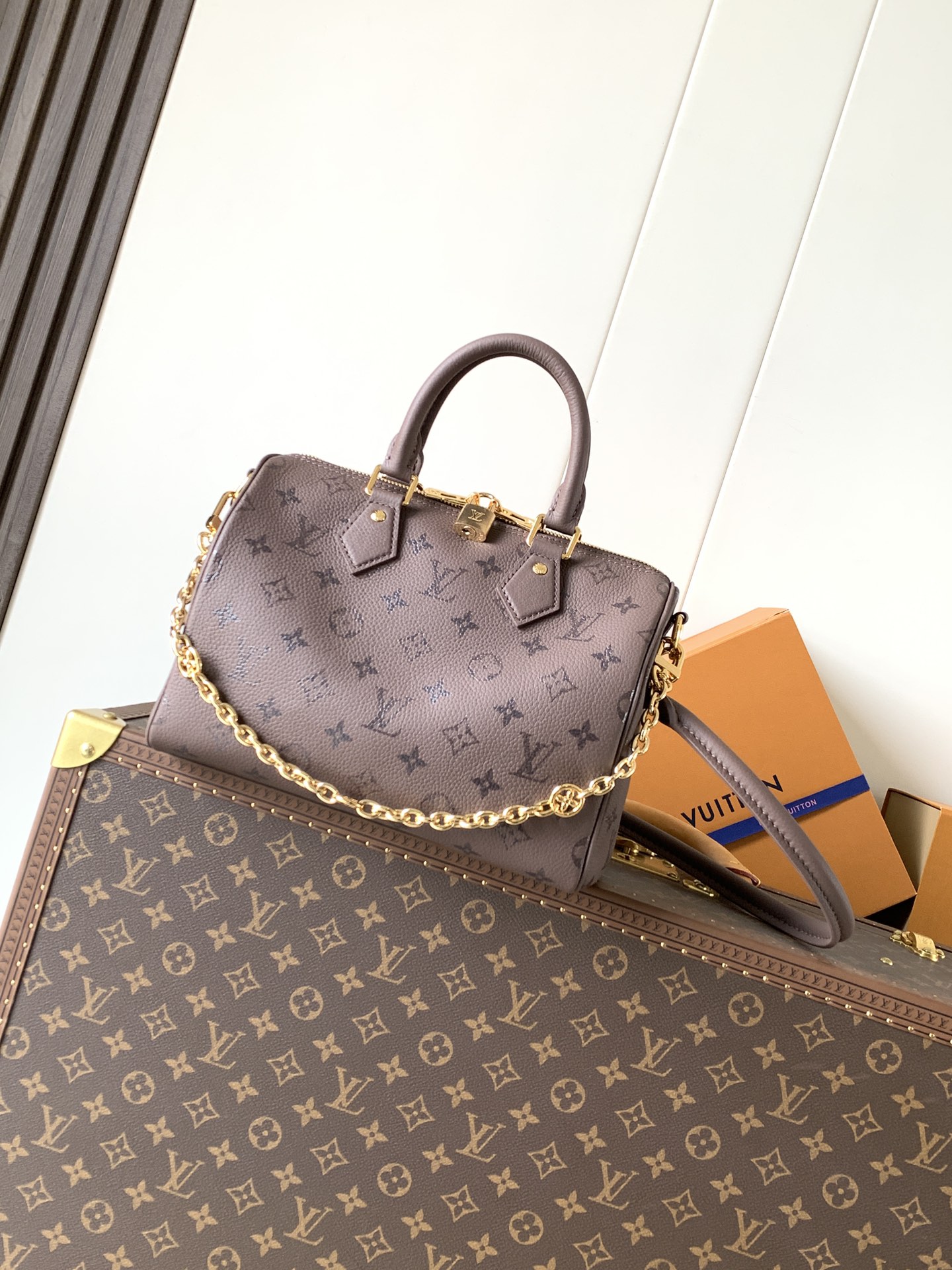 Louis Vuitton 本款 Speedy Bandoulière 25 手袋以牛皮革缔造抱枕般的柔软触感