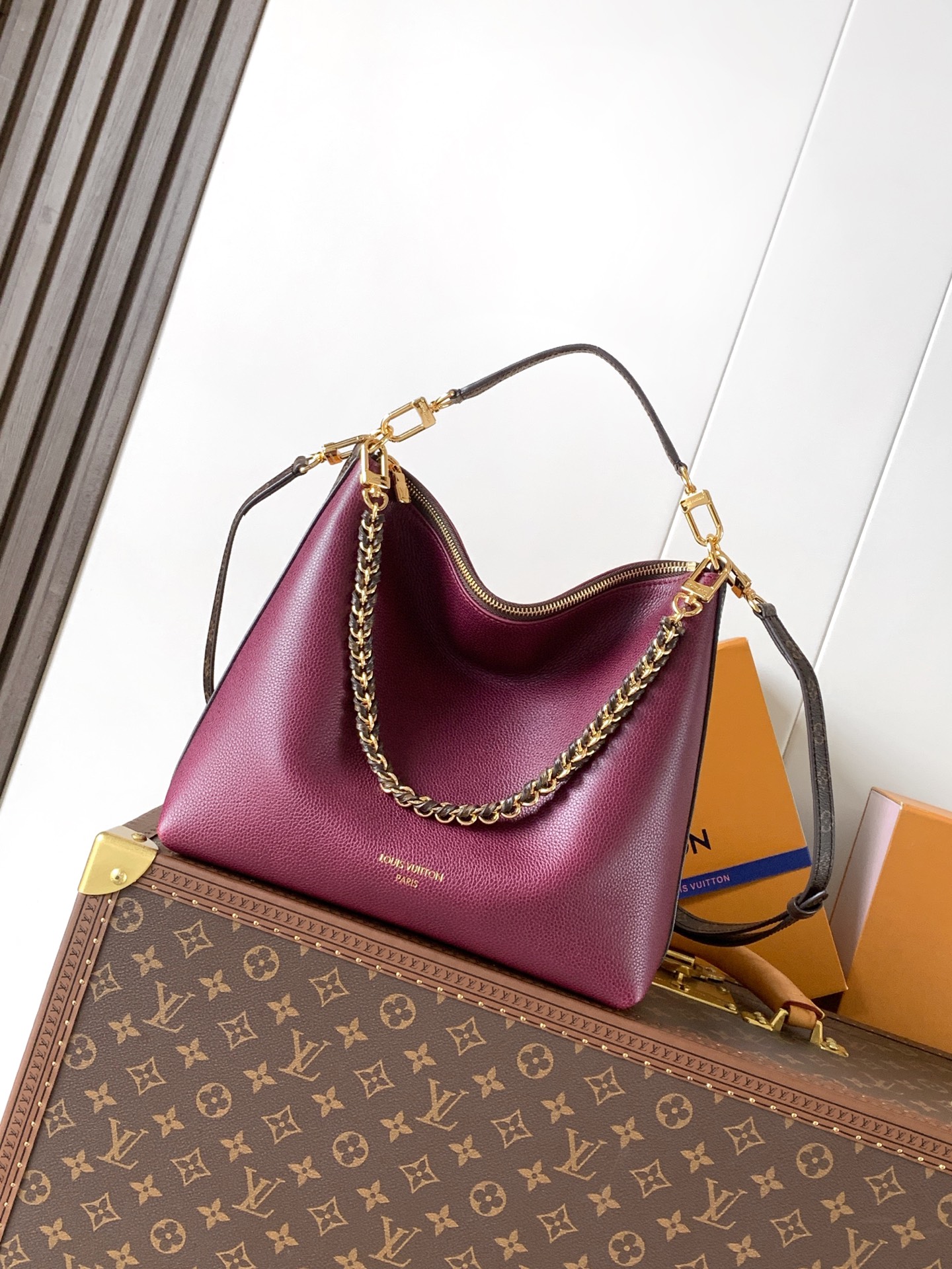 Louis Vuitton Burgundy Chain Hobo Bag