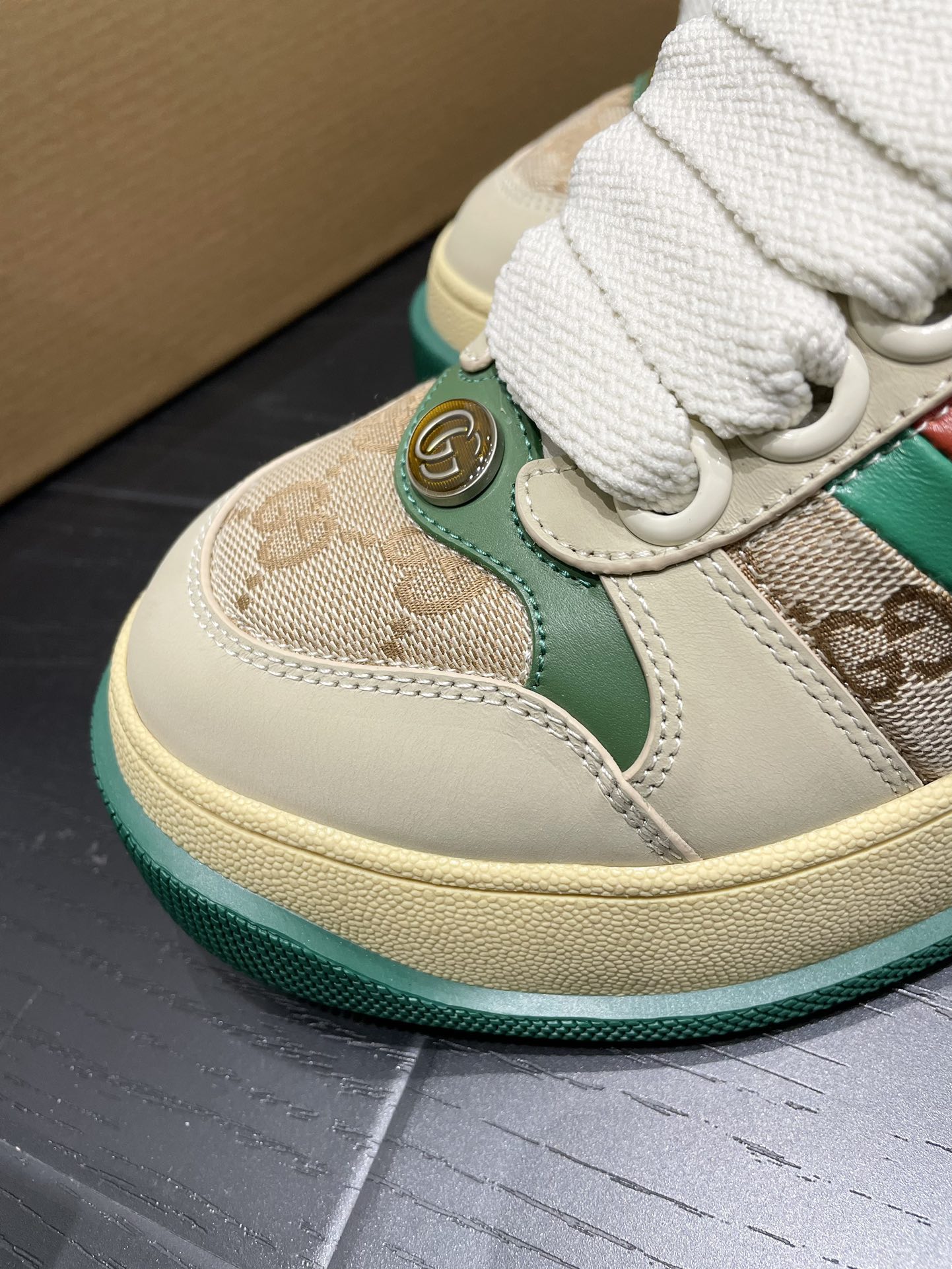 NO:592929,Gucci Screener Series Little Fatty Full Leather Presbyopia Details Women's Size 35-40, Casual Shoes/Sneakers, Gucci, Sneakers19860909Gucci Screener系列 小胖丁 全皮老花 细节 女款35-40码,休闲鞋/运动鞋,gucci,sneakers,Women's Shoes