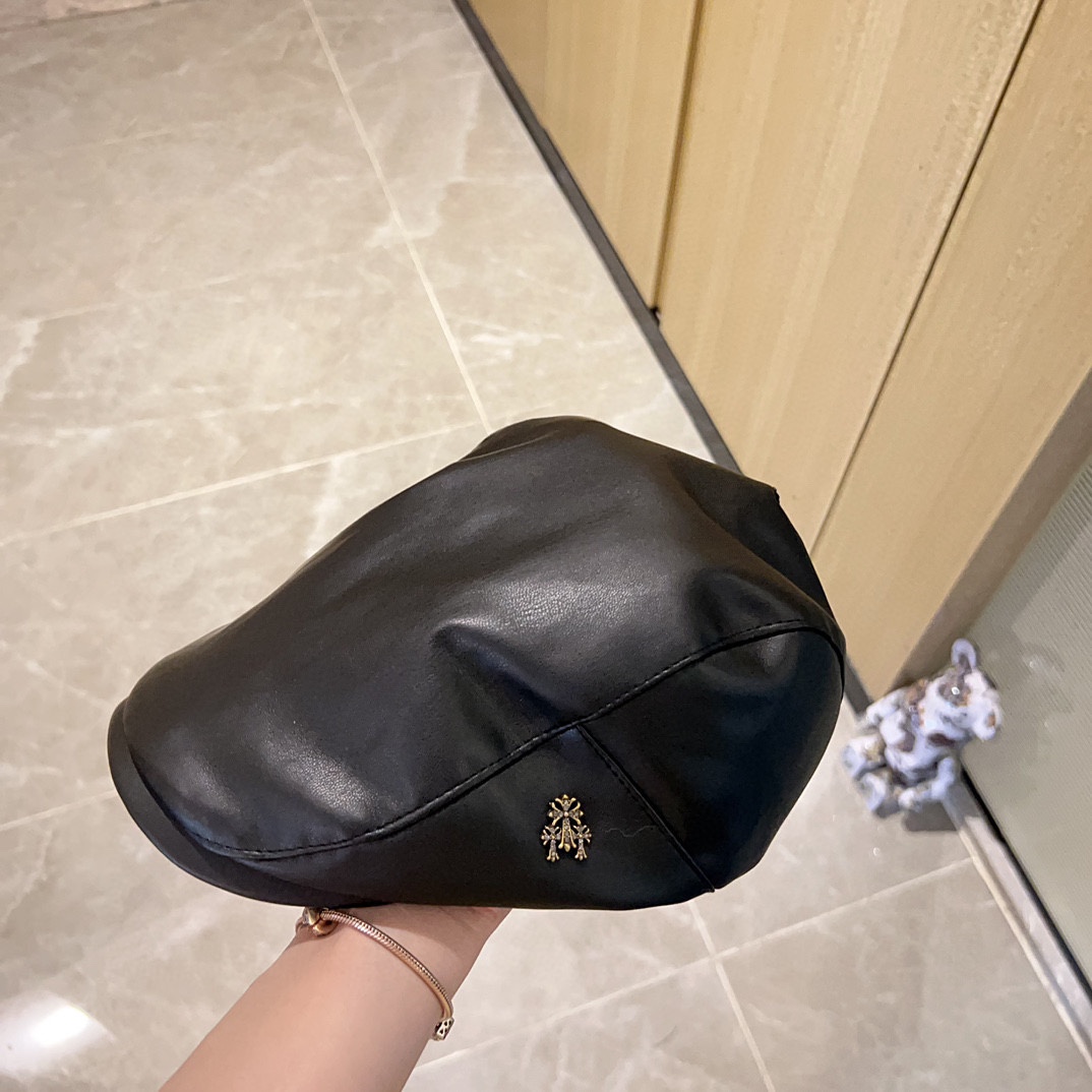 [Chrome Hearts Hats]Equipped with dust bag [Croxin] 2025 New Leather British M