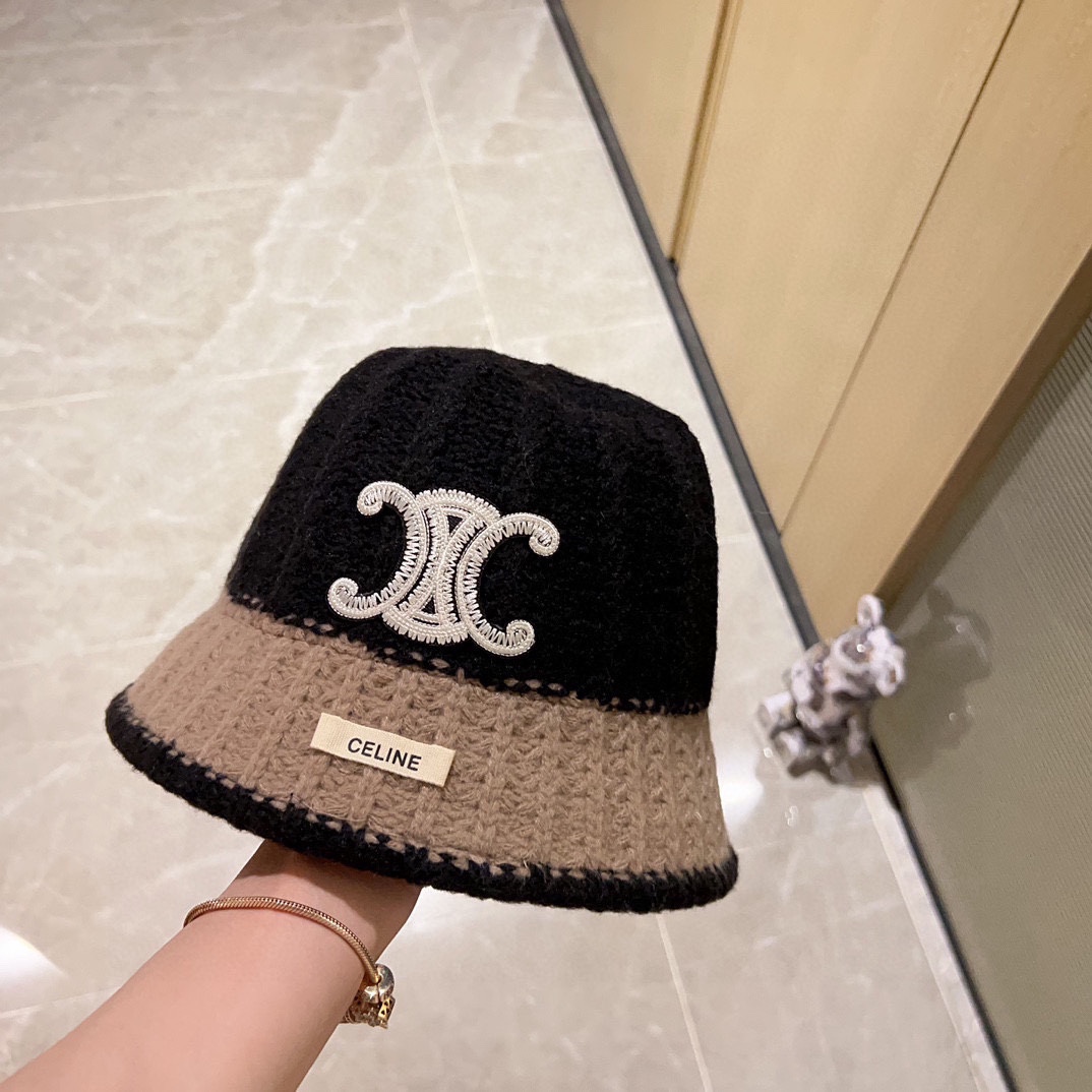 NO:189589,Special dust bag [CELINE] New knitted color-blocked thickened fisherman hat, super easy to match, a hat with closed eyes, fisherman hat baseball hat knit hat, hat, celine, celine, espadrilles, hats19860909特配防尘袋【CELINE赛琳】新款针织拼色加厚渔夫帽,超好搭配,闭眼入的一款帽子渔夫帽棒球帽针织帽,帽子,celine,celine,espadrilles,hats,hat