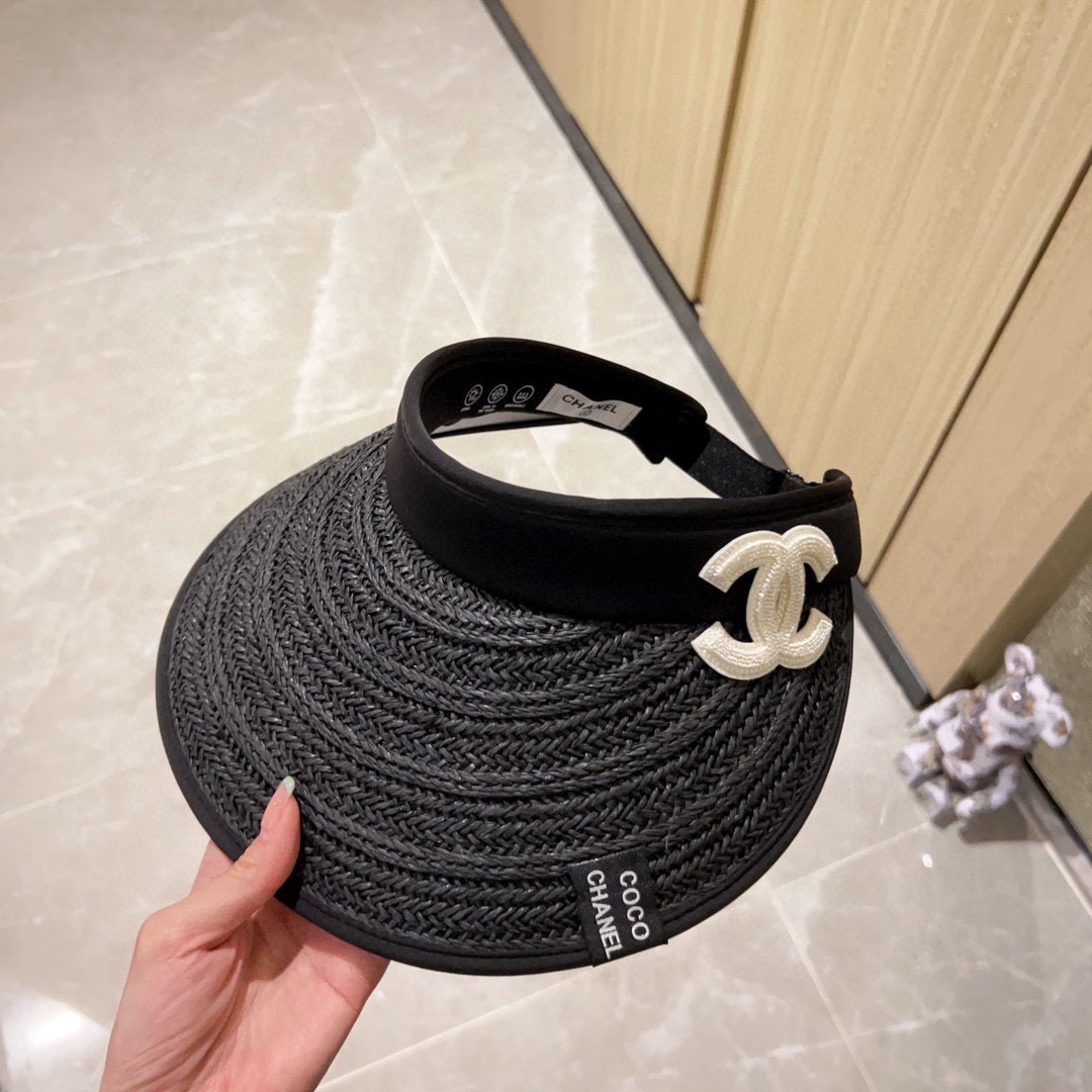 Especial 💛 con bolsa de polvo 【CHANEL香奈儿】Nuevo sombrero sin copa de protección solar de alta calidad 2024 verano, sali…