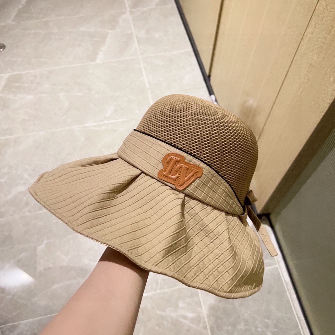 Especial 💛 con bolsa de polvo 【Lv Louis Vuitton】Nuevo sombrero de pescador con lazo de mariposa y protección solar 202…