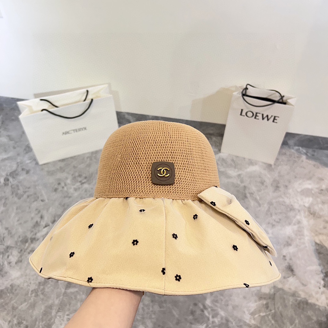 Especial 💛 con bolsa de polvo 【CHANEL】 nuevo modelo 2024 sombrero de pescador de ala ancha con combinación de estilos …