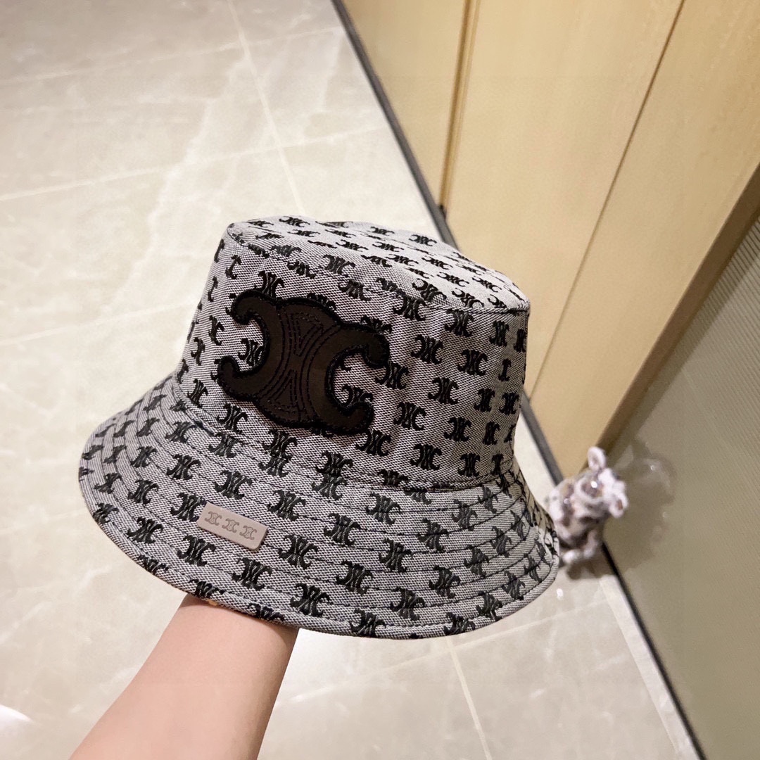 Oferta especial 💛 con bolsa de polvo [CELINE] nuevo estilo 2024 de mostrador, gorro de pescador bordado de gran marca,…