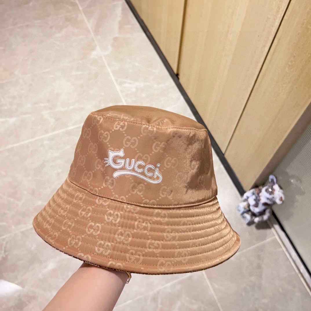 Oferta especial 💛 Bolsa de polvo [GUCCI Gucci] Sombrero de pescador reversible de nuevo estilo 2024, unisex,…