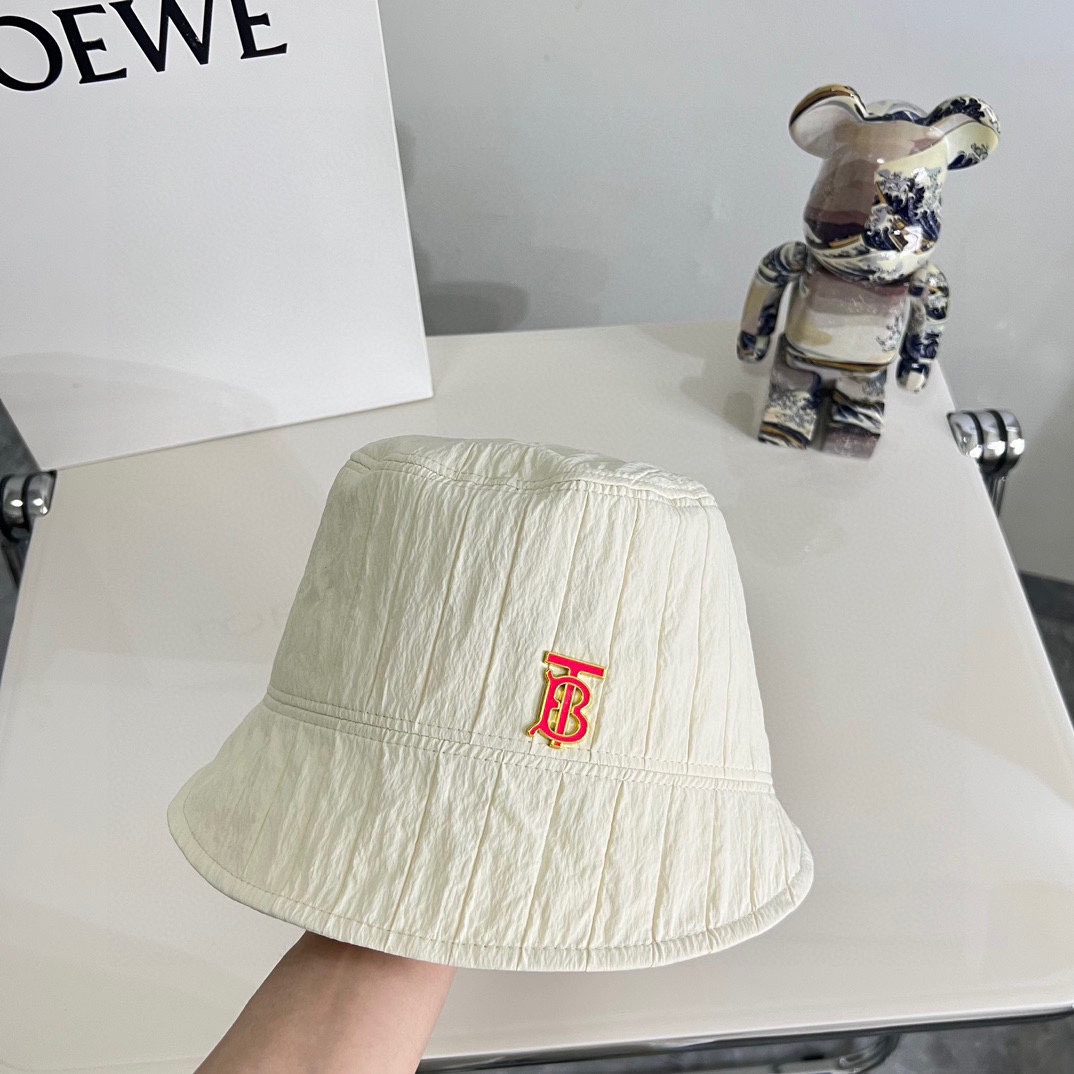 Especial 💛 con bolsa de polvo [BURBERRY] nuevo modelo 2024 sombrero de pescador unisex irregular, muy fácil …