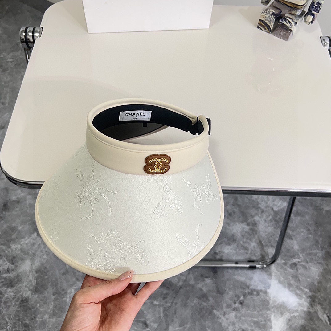 Bolsa de polvo especial 💛 【CHANEL】 Sombrero de sol sin copa nuevo 2024, salida de gran marca, ¡muy conveniente! ¡Combi…