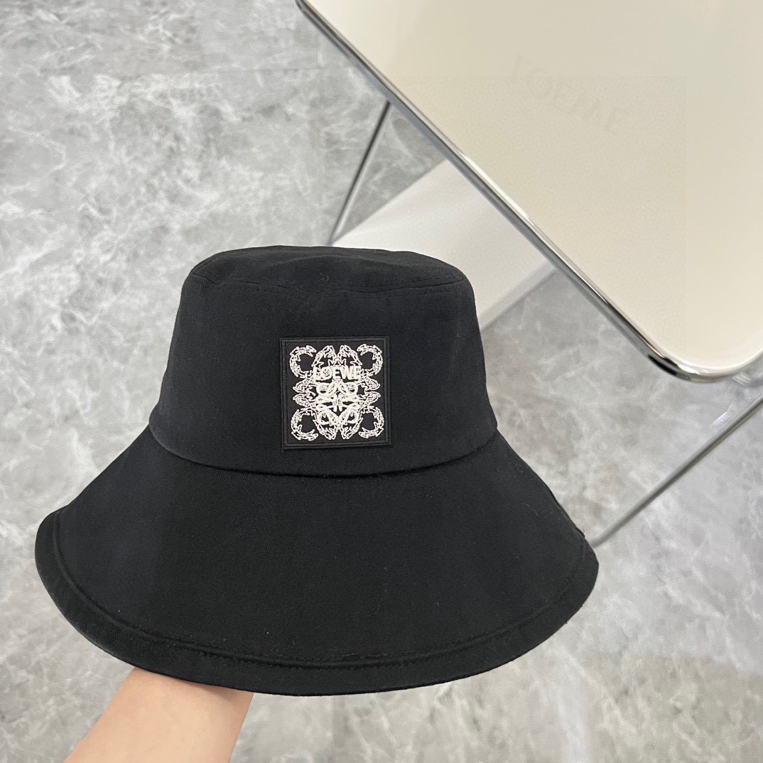 Con bolsa de polvo especial【LOEWE】Sombrero de pescador de ala larga y simple para protección solar 2024 nuevo modelo 🌈…